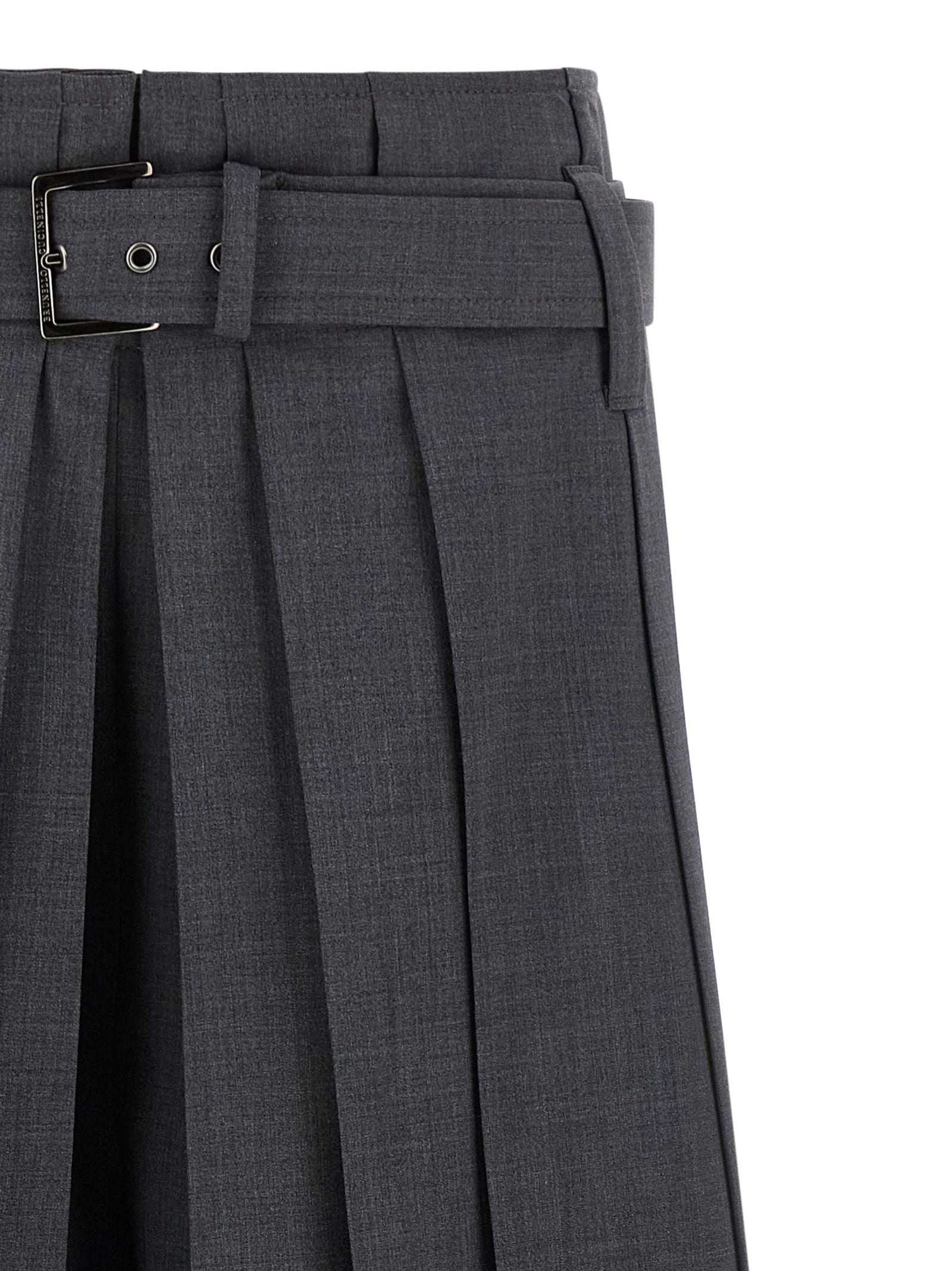 Brunello Cucinelli Gray Virgin Wool Bermuda Women's Shorts