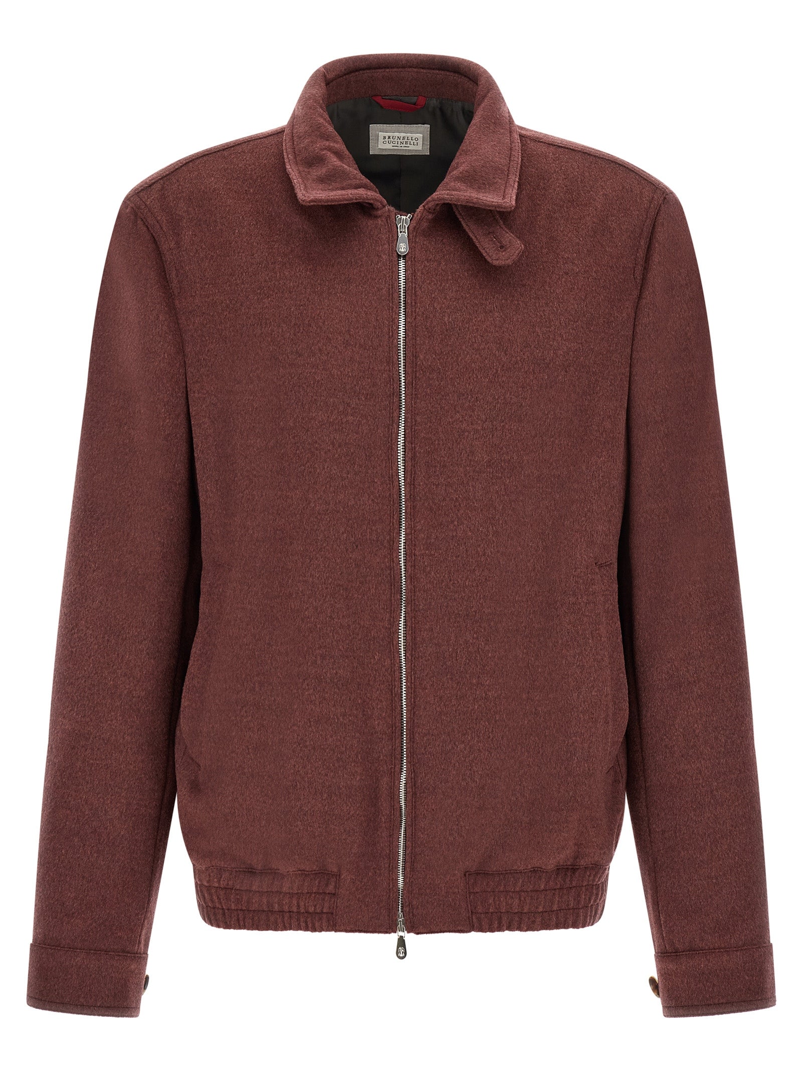 Brunello Cucinelli Bordeaux Virgin Wool Men's Bomber