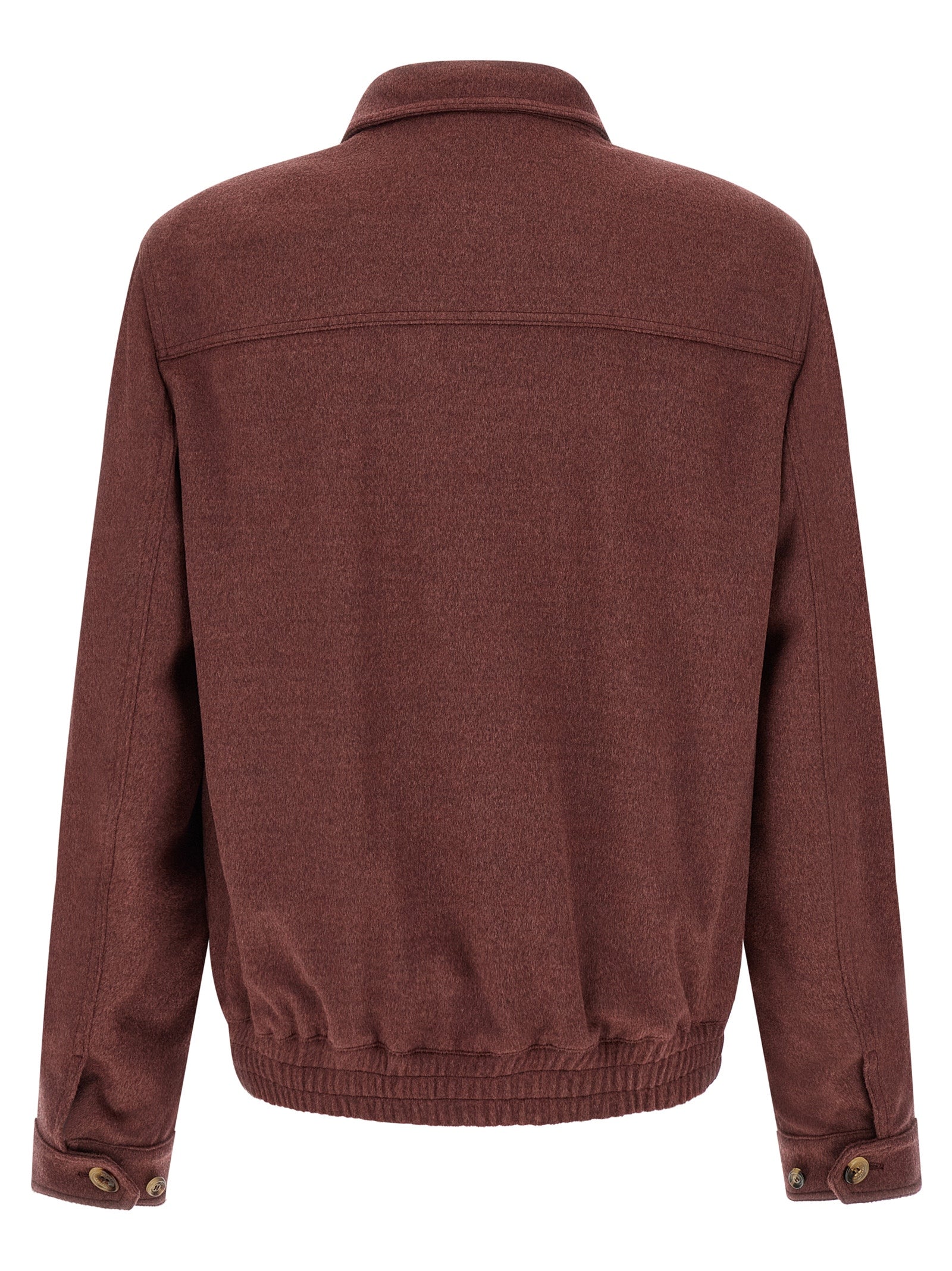 Brunello Cucinelli Bordeaux Virgin Wool Men's Bomber