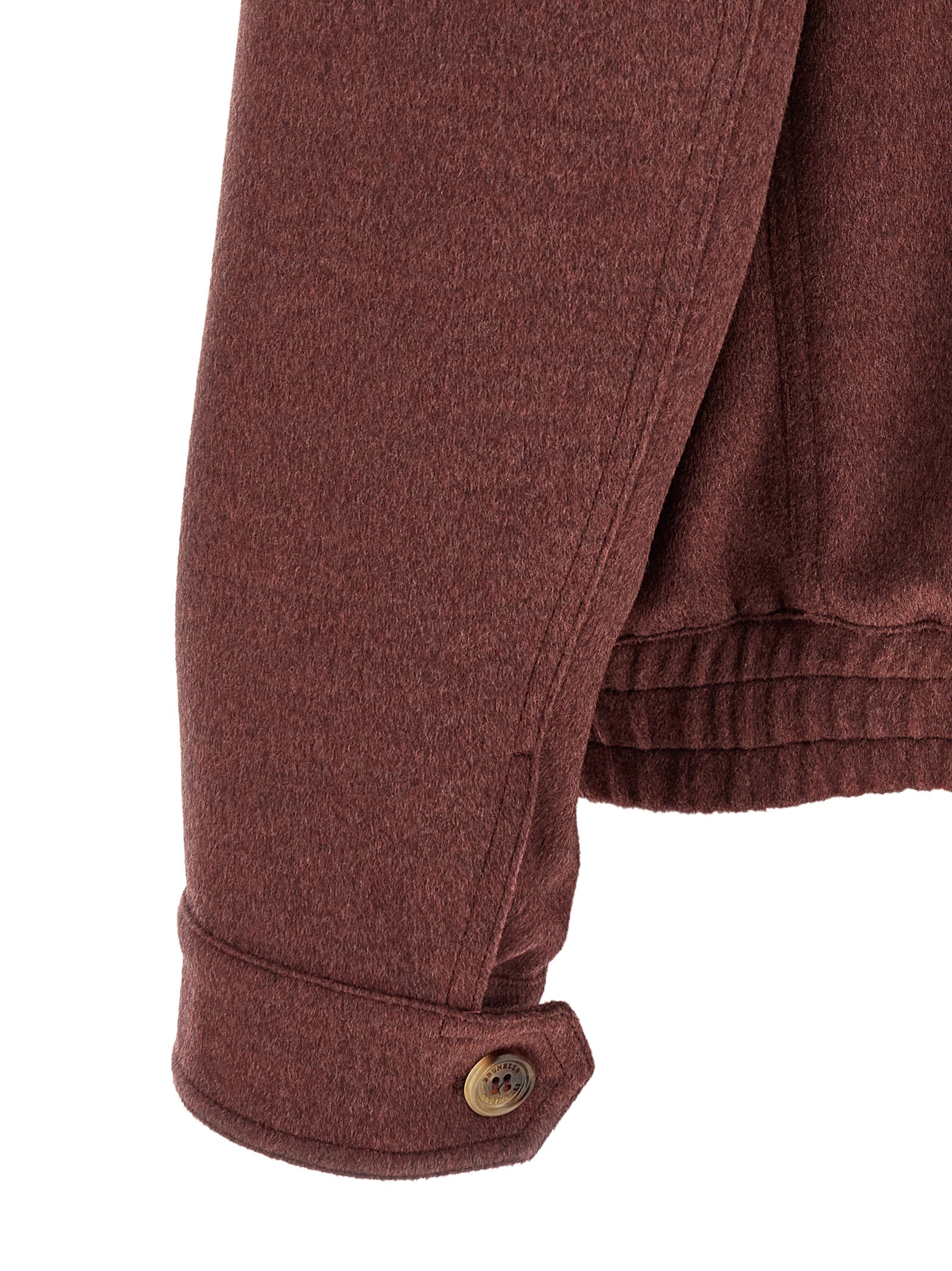 Brunello Cucinelli Bordeaux Virgin Wool Men's Bomber