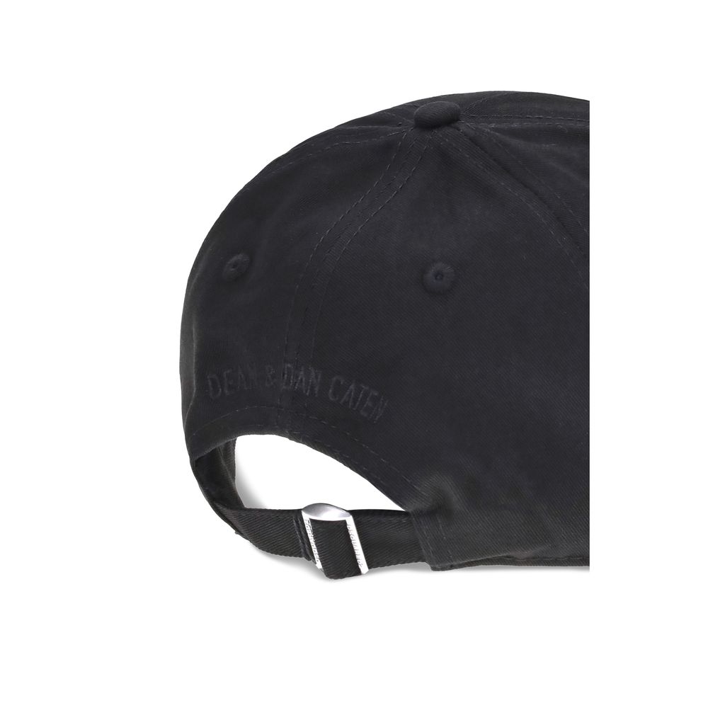 Dsquared² Black Cotton Cap (Baseball Men's Hat)