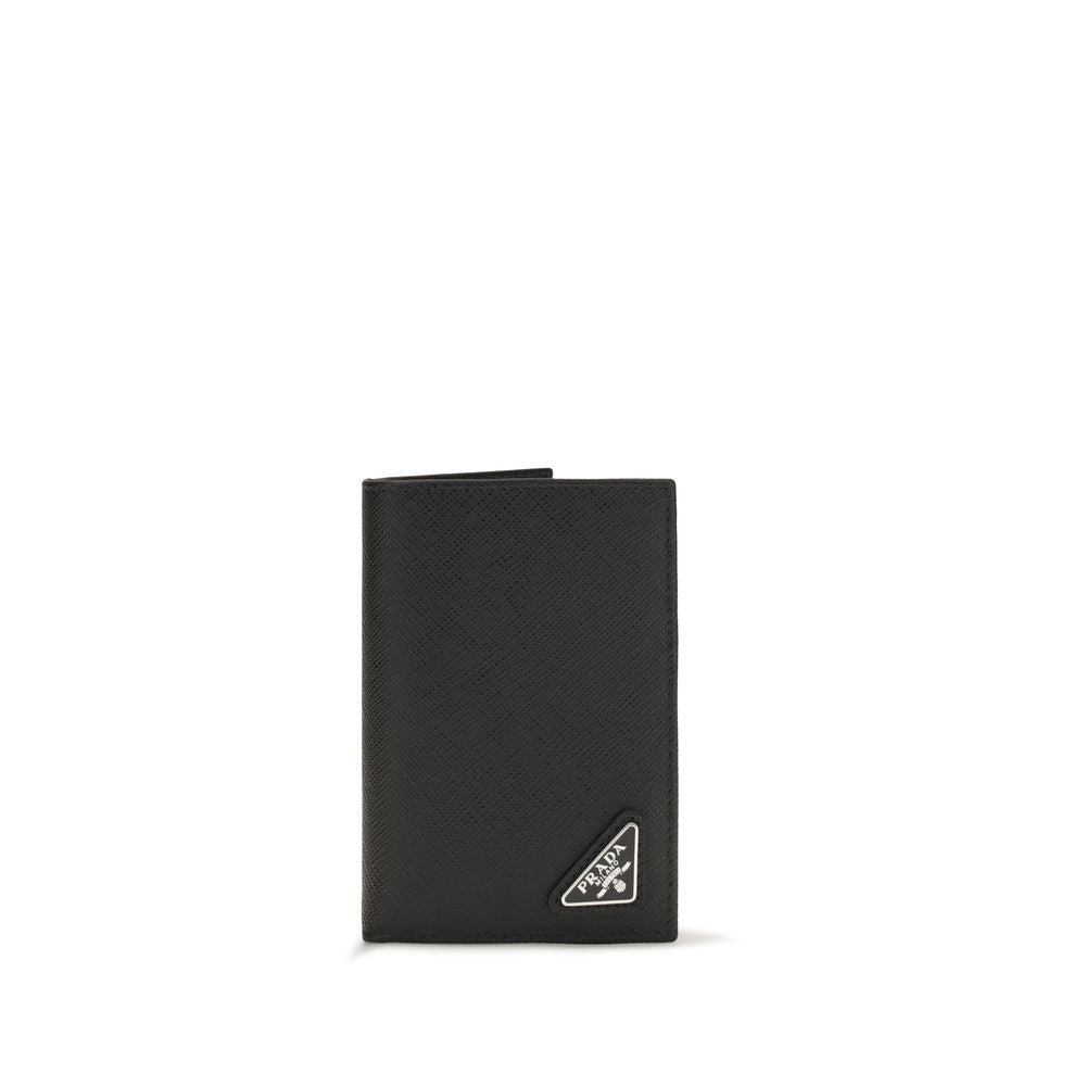 Prada Black Calf Leather Bos Taurus Men's Wallet