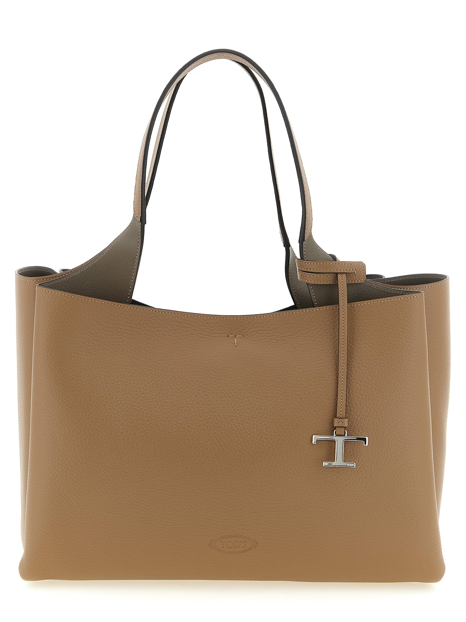 Tod's Brown Calfskin Tote Women's Bag