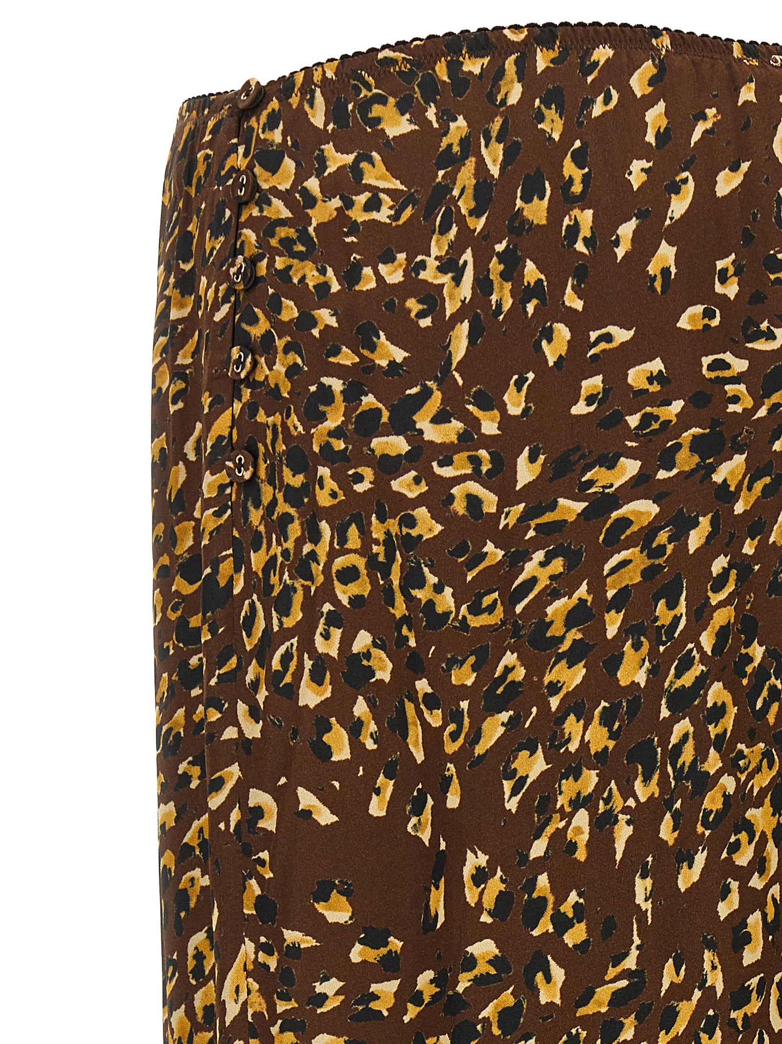 Twinset Brown Viscose Midi Women's Skirt