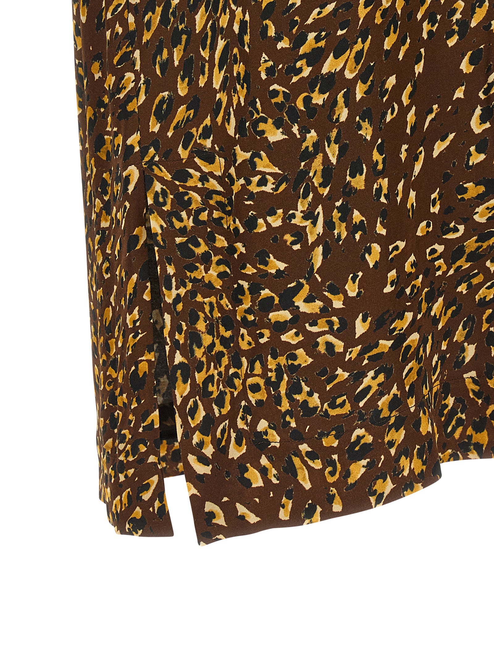 Twinset Brown Viscose Midi Women's Skirt