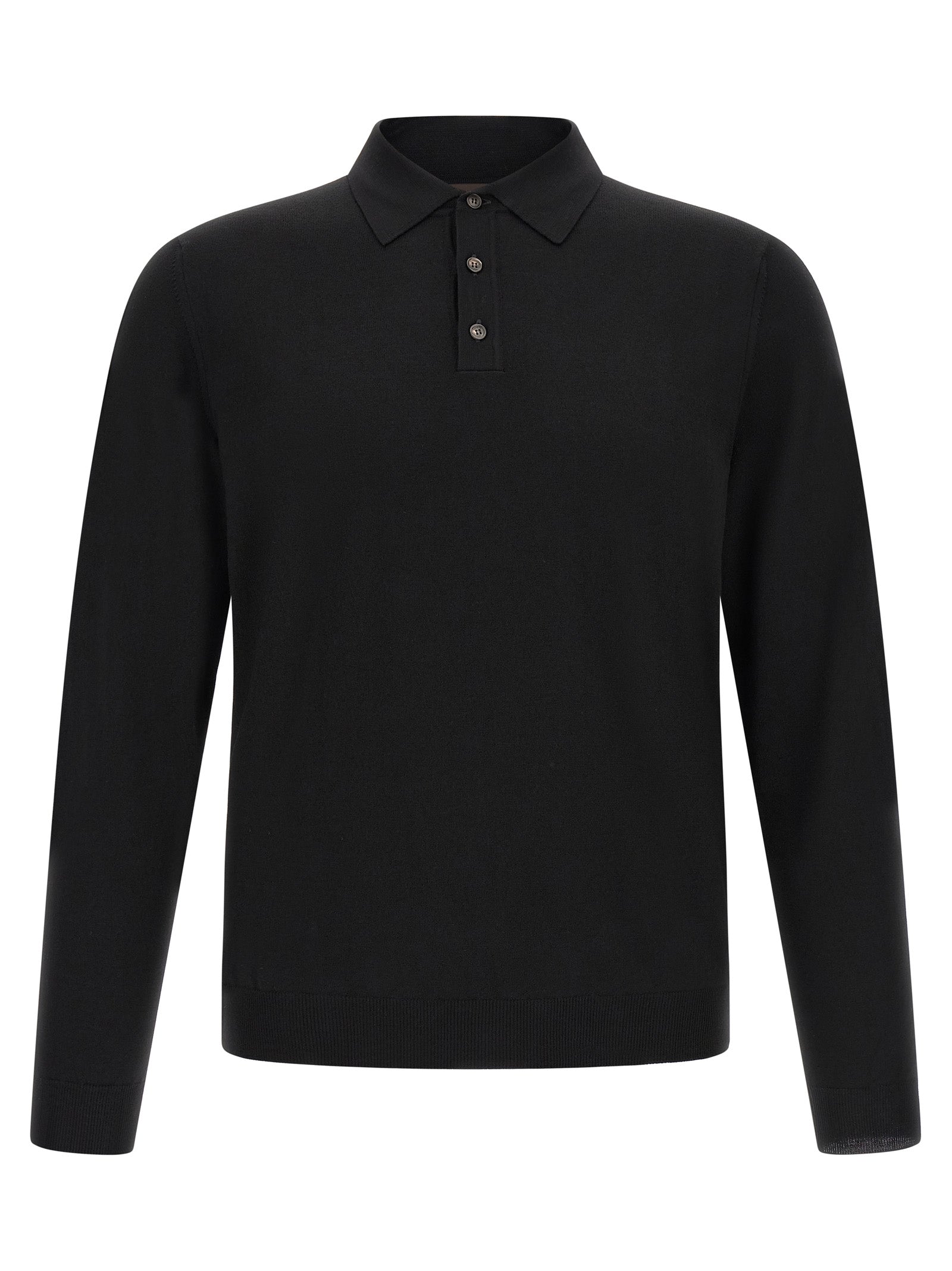 ZANONE Black Virgin Wool Polo Men's Shirt