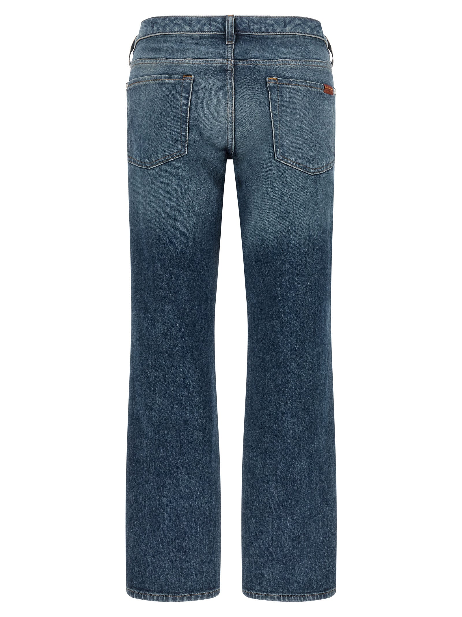 7 For All Mankind Blue Cotton Tapered Women's Jeans