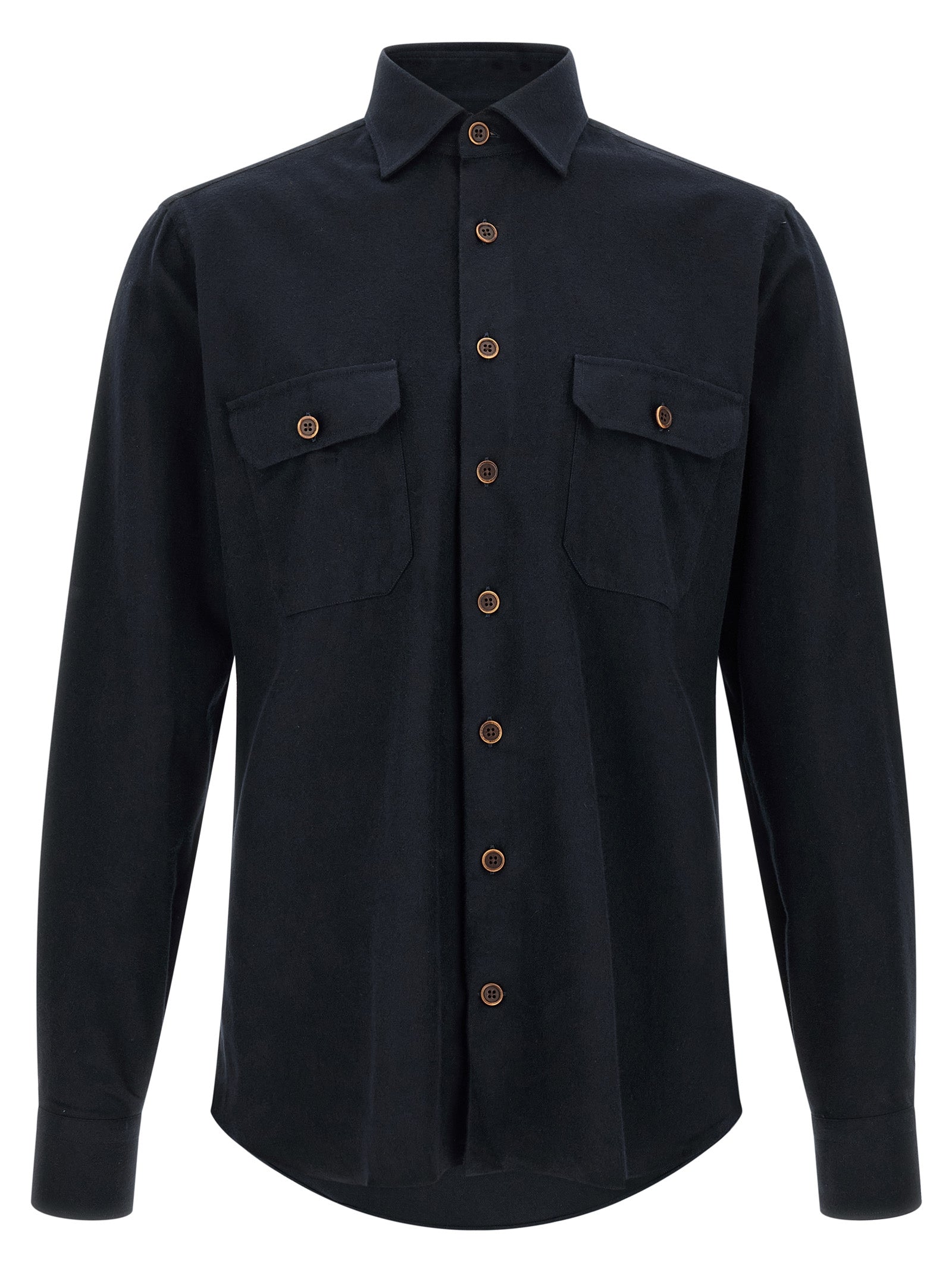 BORRIELLO Blue Cotton Men's Blouse