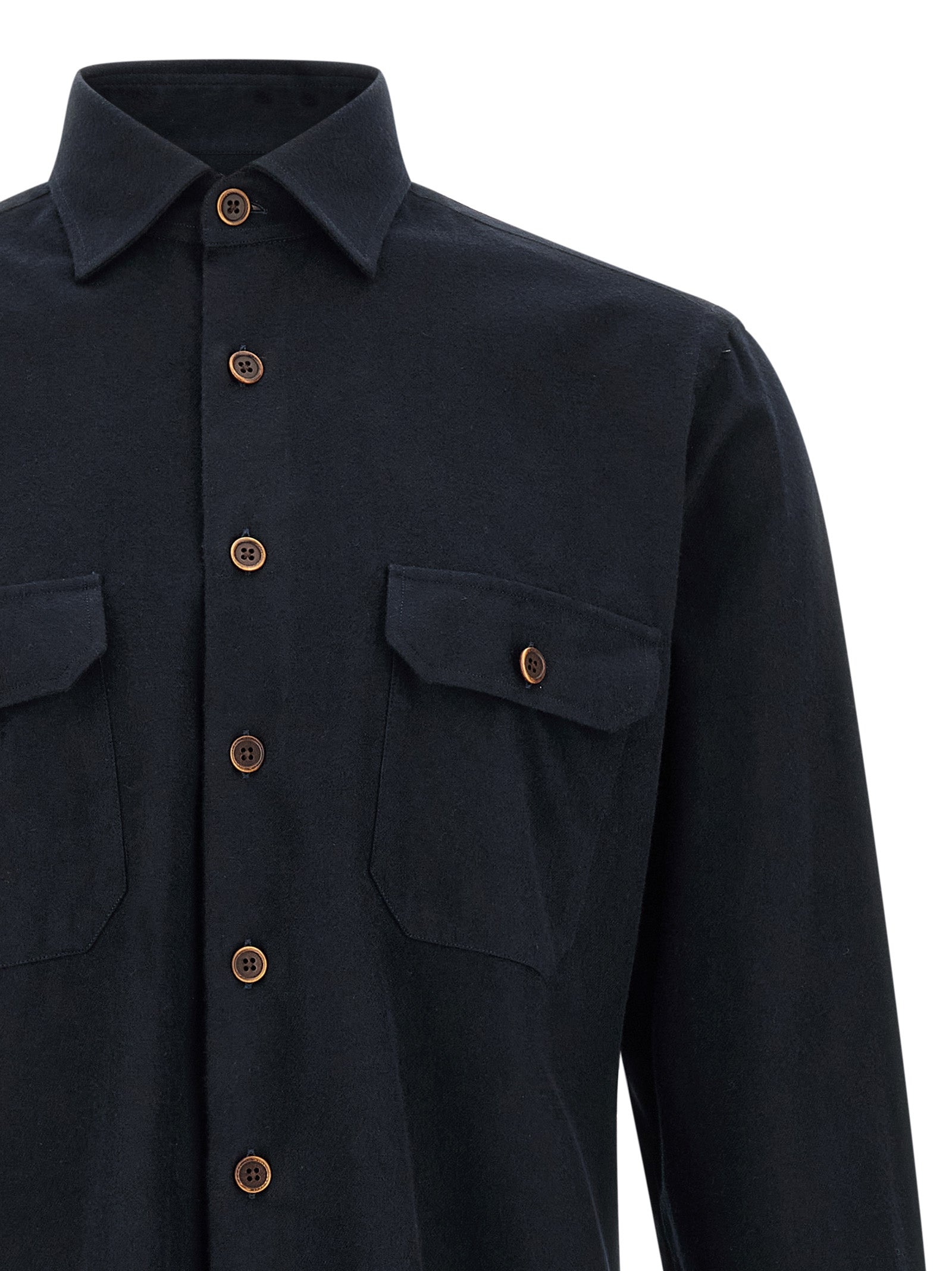 BORRIELLO Blue Cotton Men's Blouse