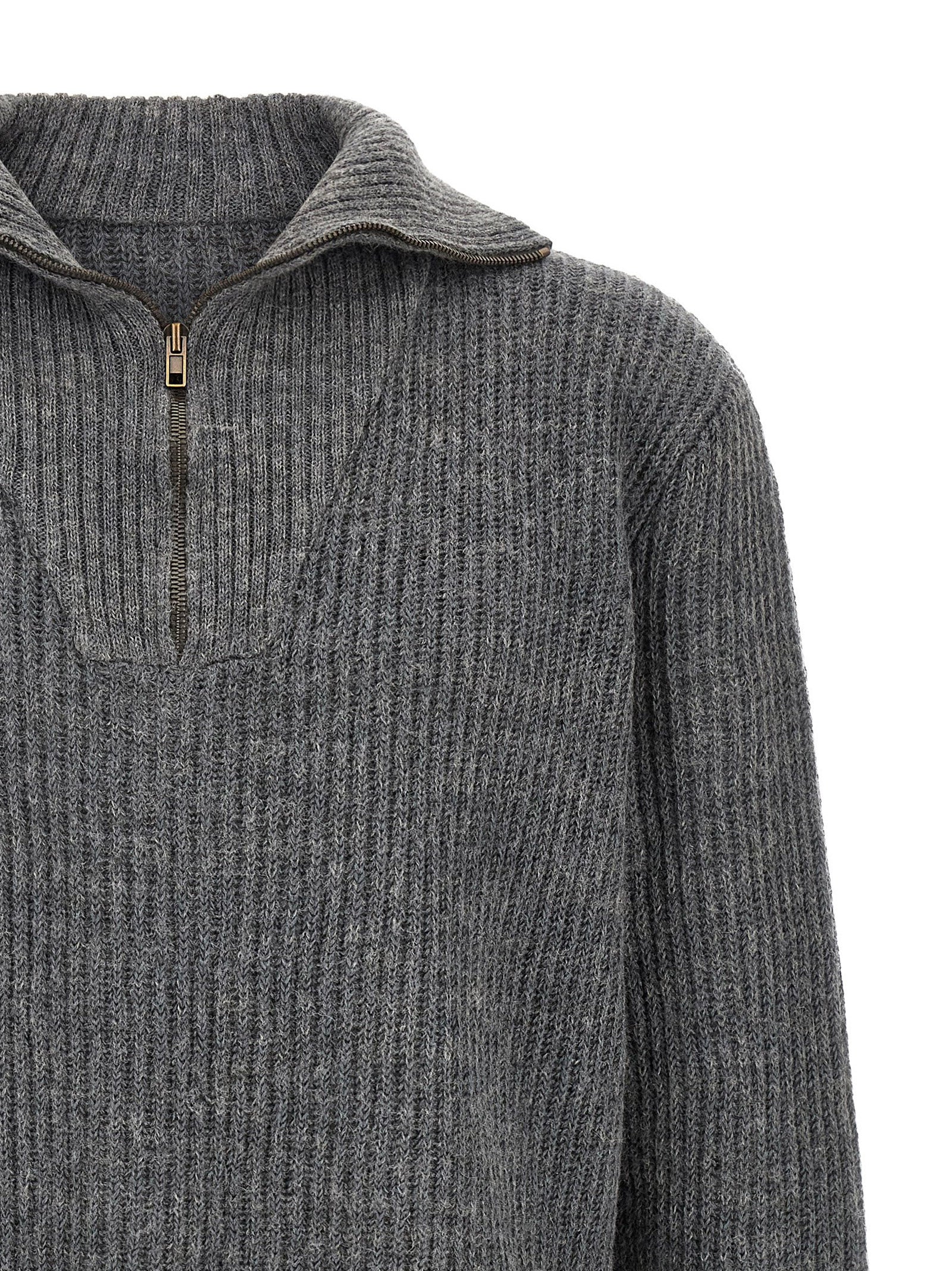 Maison Margiela Gray Linen Men's Cardigan