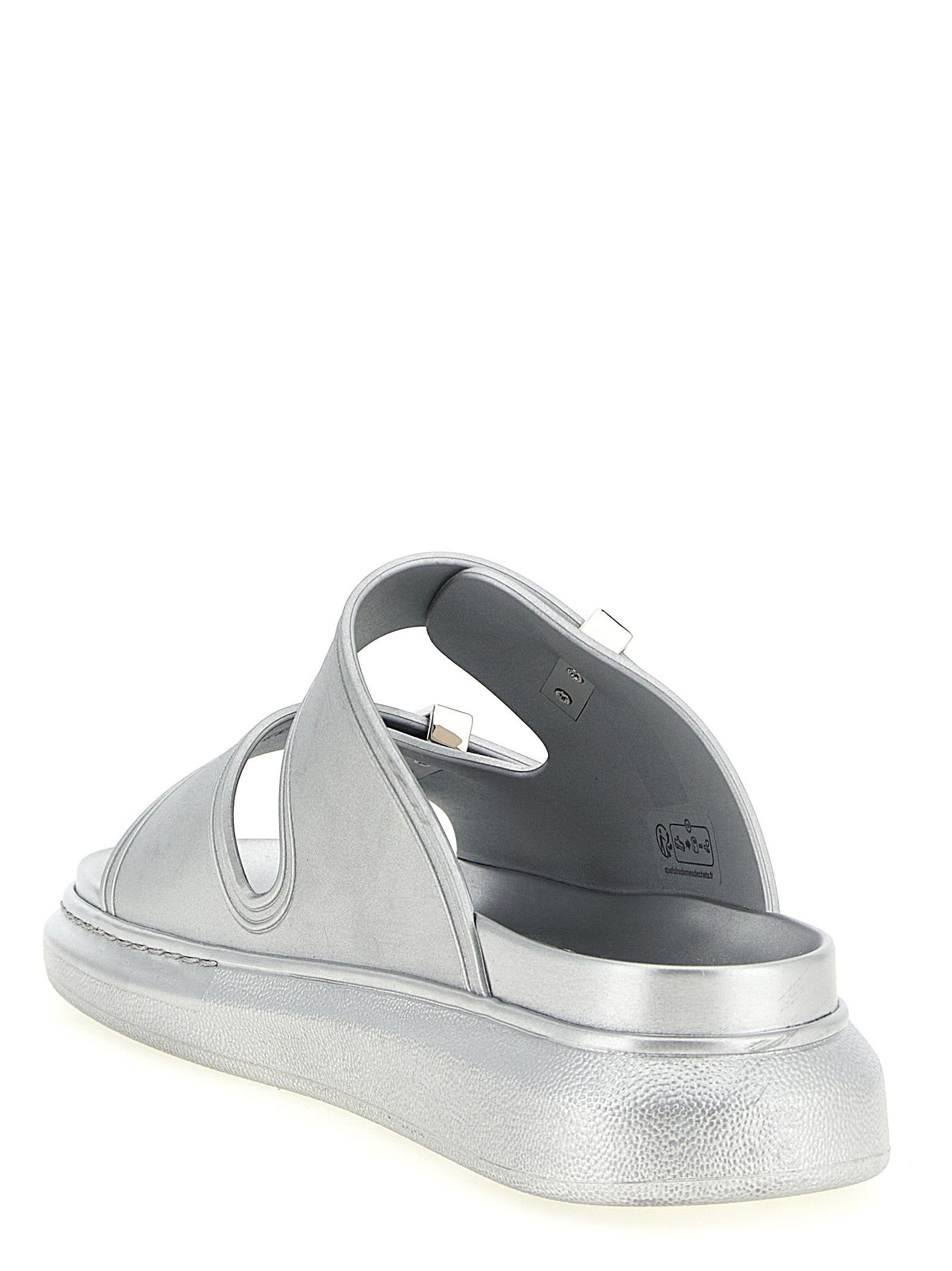 Alexander McQueen Silver Rubber Women's Slides