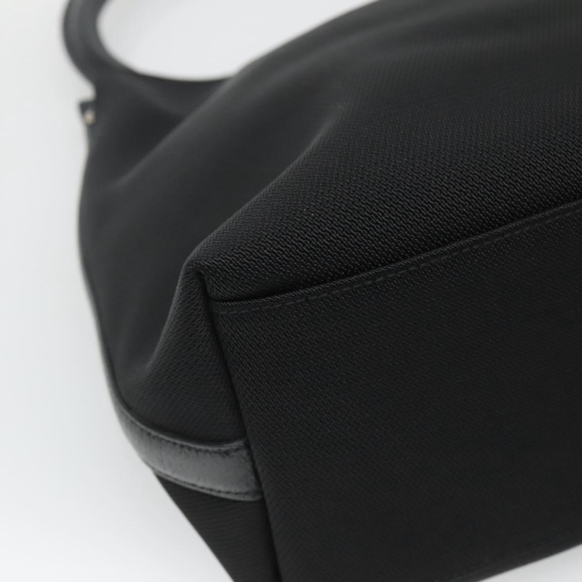 Salvatore Ferragamo Gancini Black Canvas Handbag (Pre-Owned)