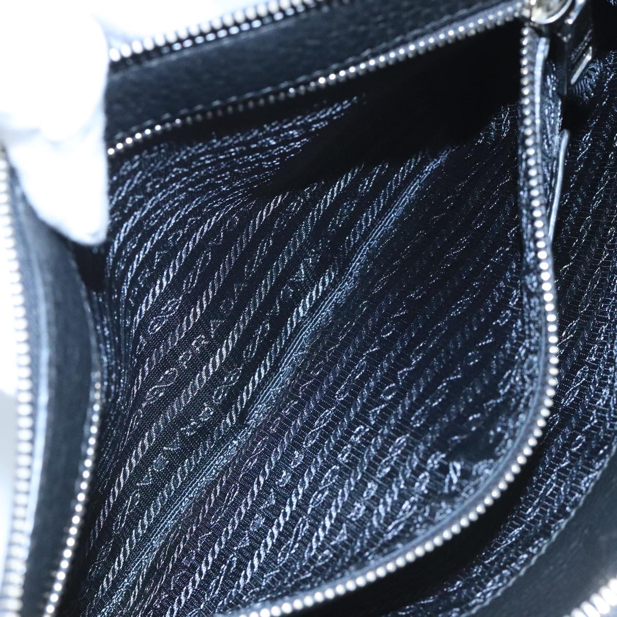 Prada Triangle Logo Black Leather Clutch Bag (Pre-Owned)