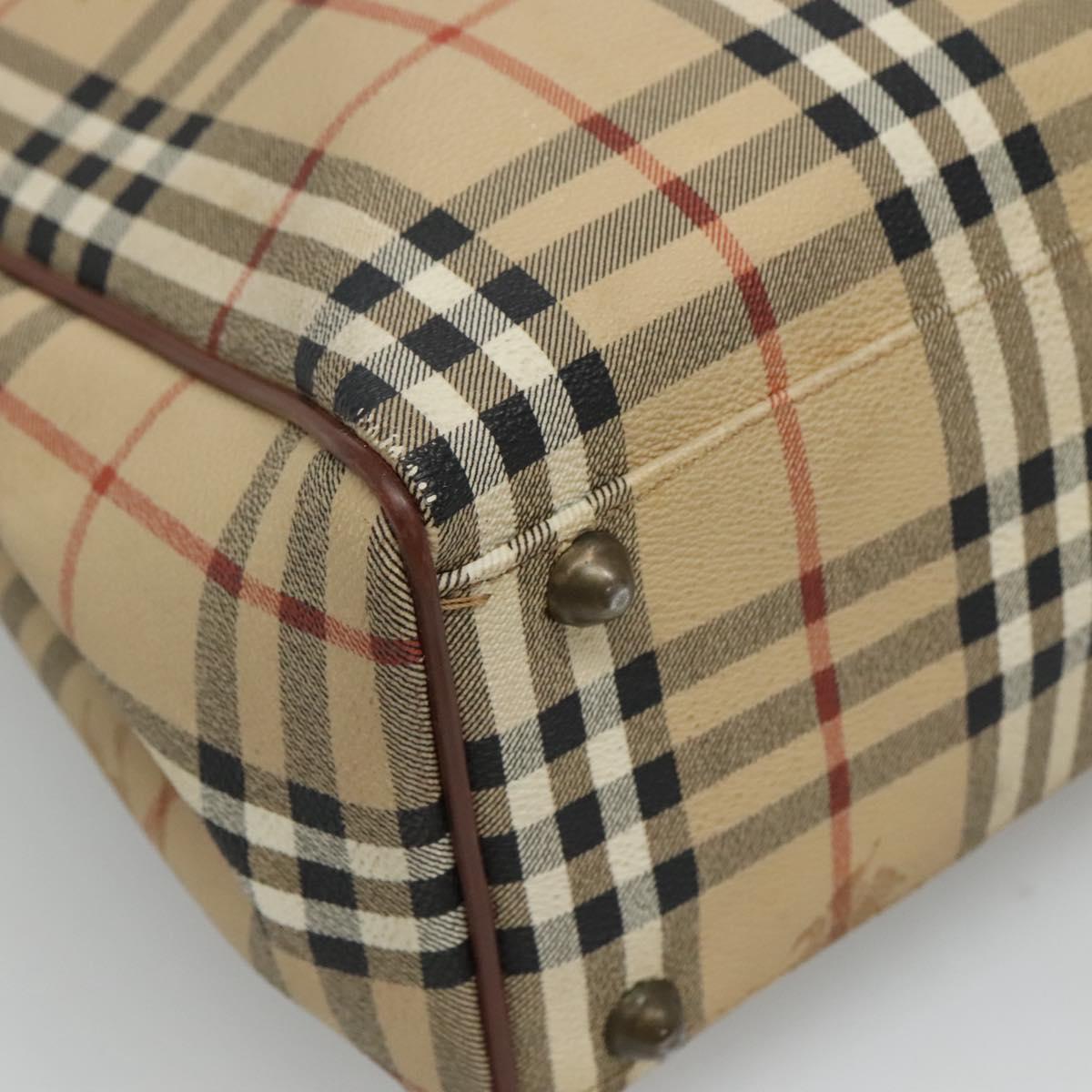 Burberry Nova Check Beige Canvas Shoulder Bag (Pre-Owned)
