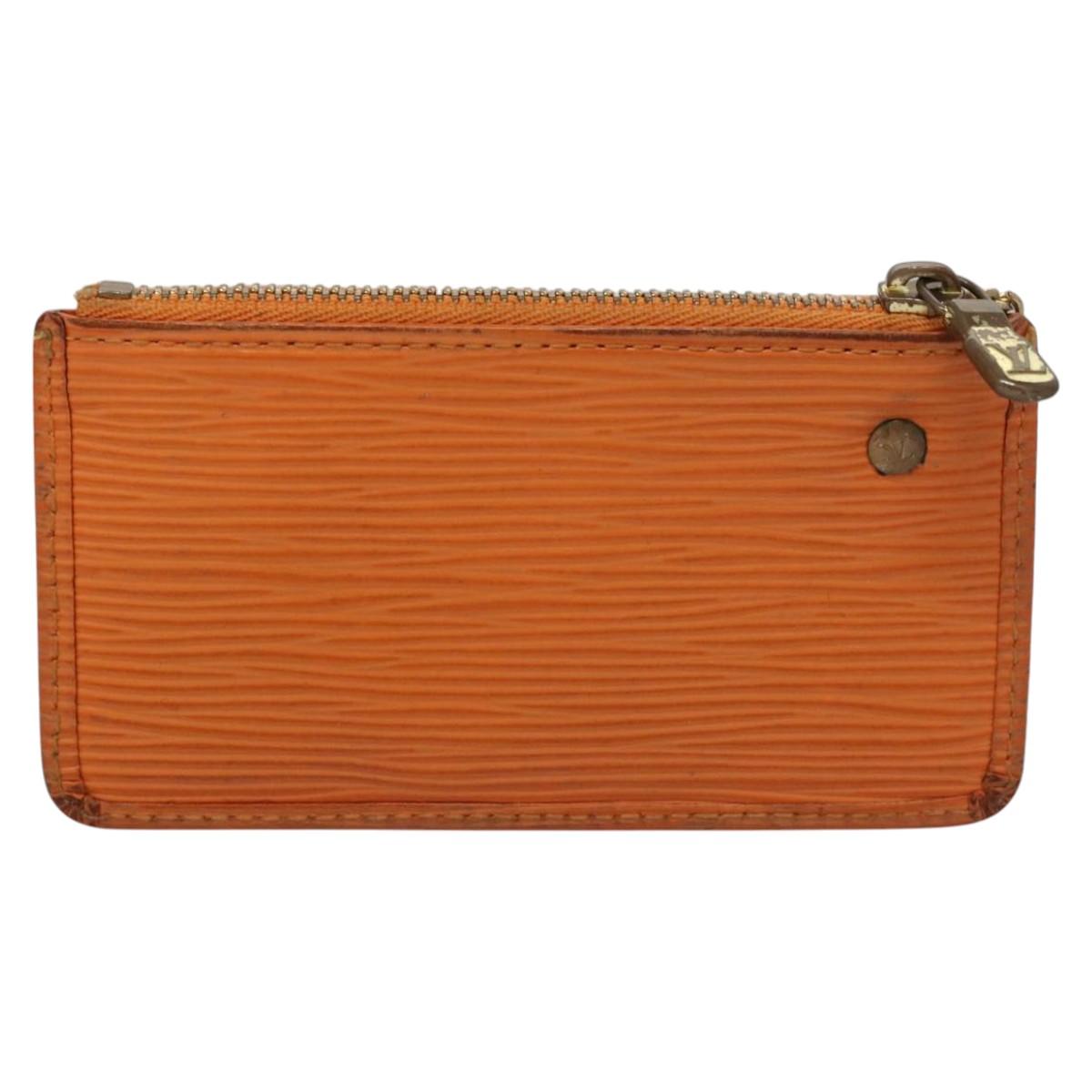 Louis Vuitton Pochette Clés Orange Leather Wallet (Pre-Owned)