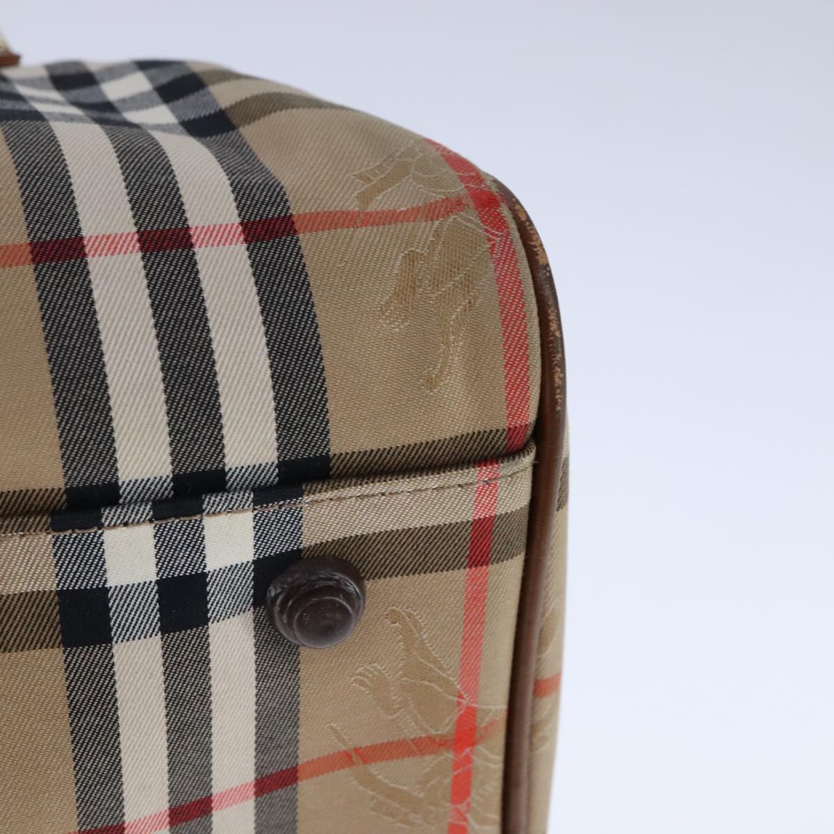 Burberry Haymarket Beige Canvas Handbag (Pre-Owned)
