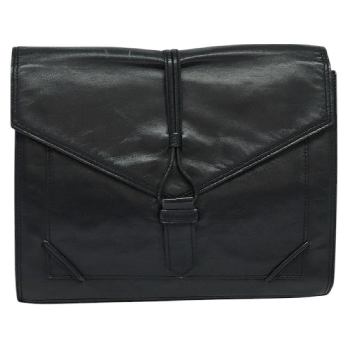 Yves Saint Laurent Black Leather Clutch Bag (Pre-Owned)