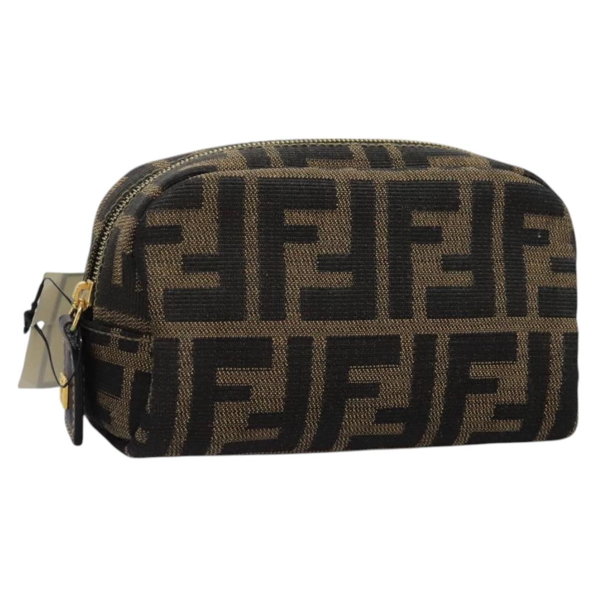 Fendi Zucca Brown Canvas Clutch Bag (Pre-Owned)