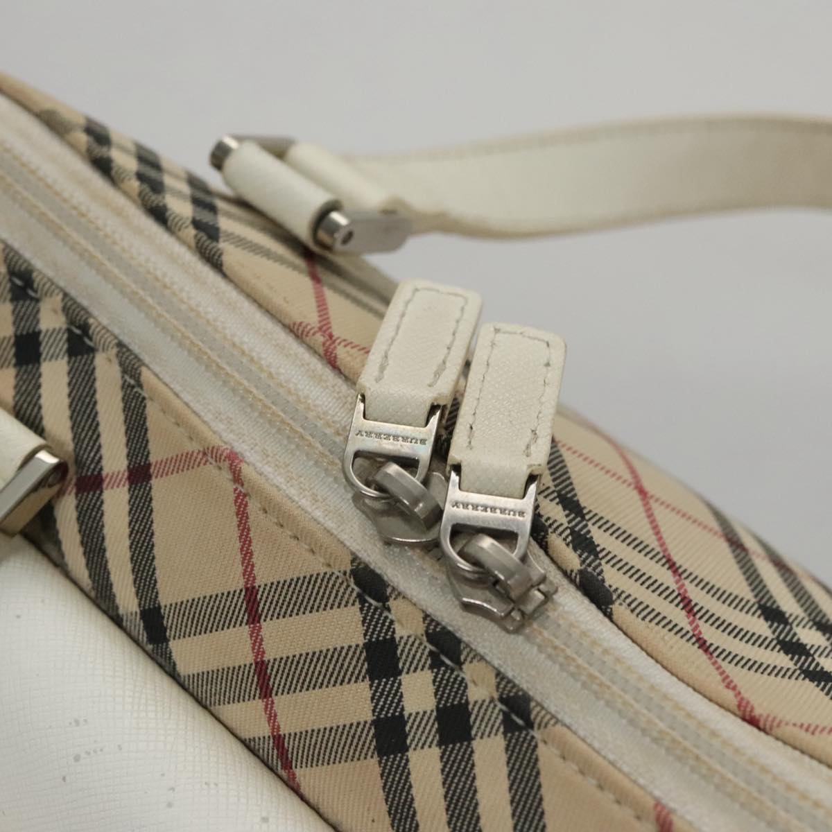 Burberry Nova Check Beige Canvas Handbag (Pre-Owned)