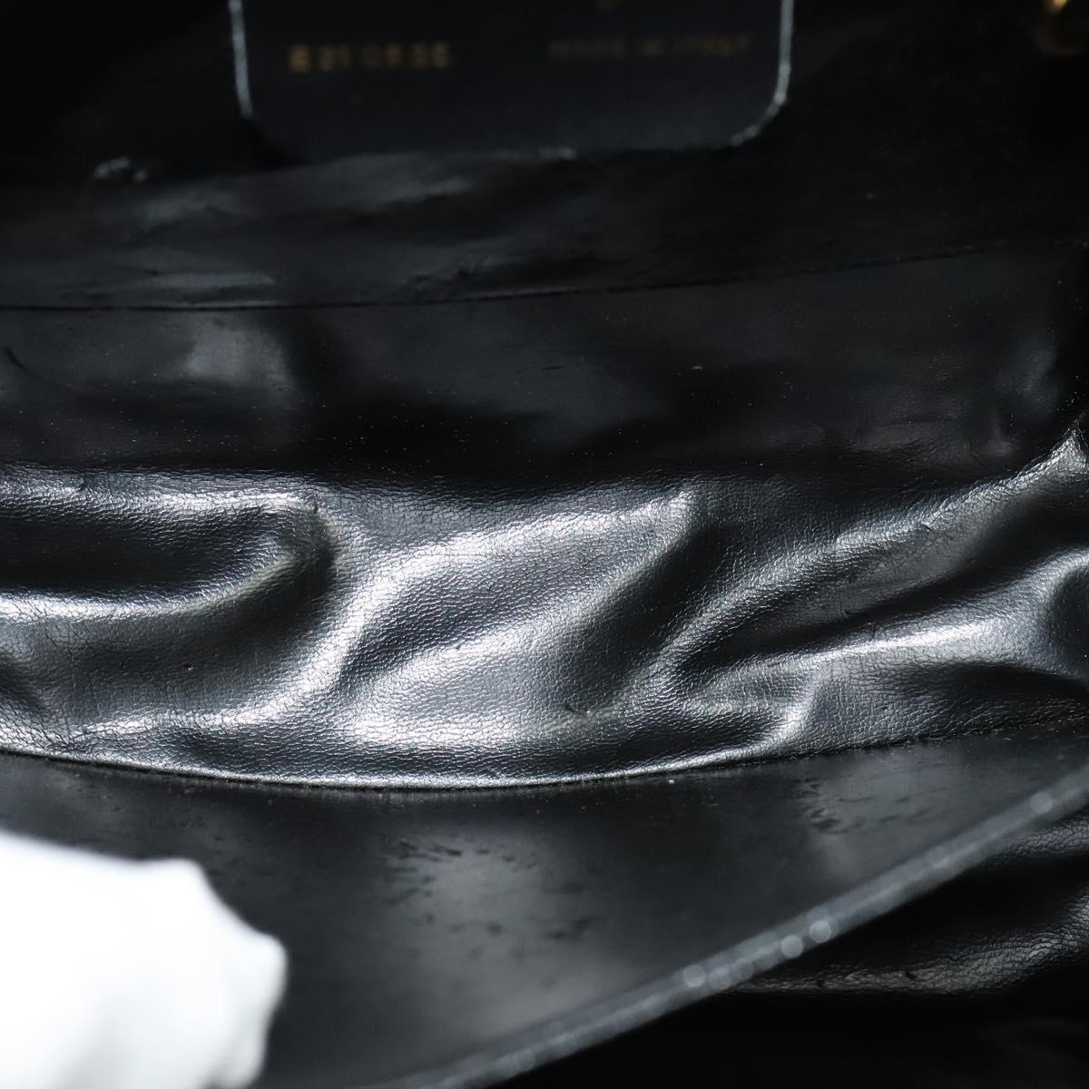 Salvatore Ferragamo Gancini Black Leather Handbag (Pre-Owned)