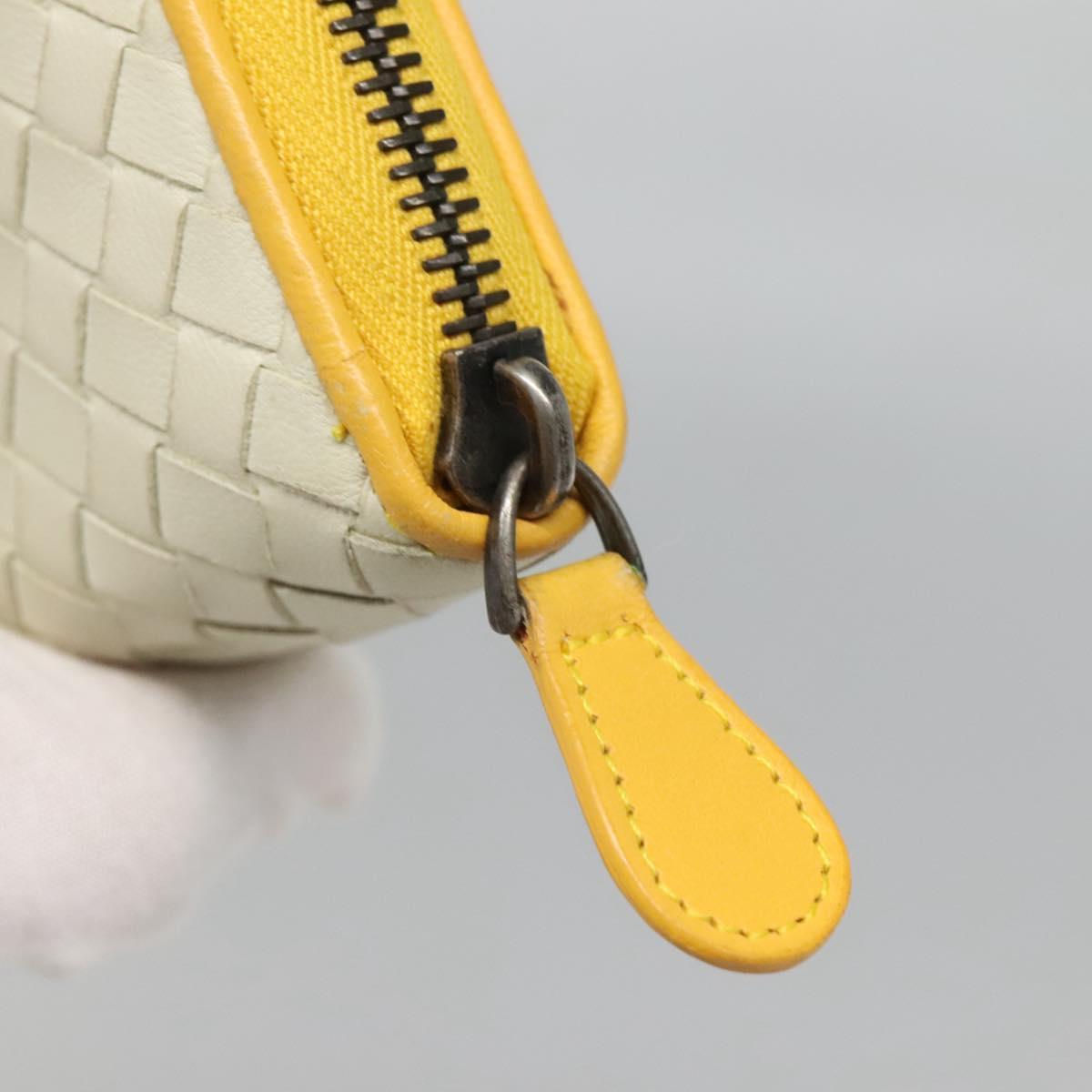 Bottega Veneta Intrecciato Yellow Leather Wallet (Pre-Owned)