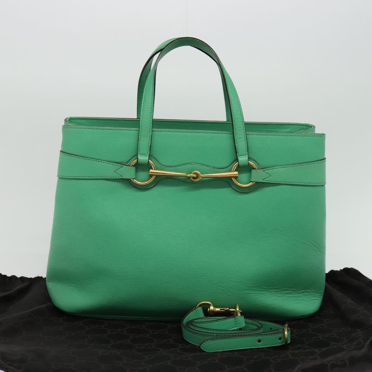 Gucci Britt Green Leather Handbag (Pre-Owned)
