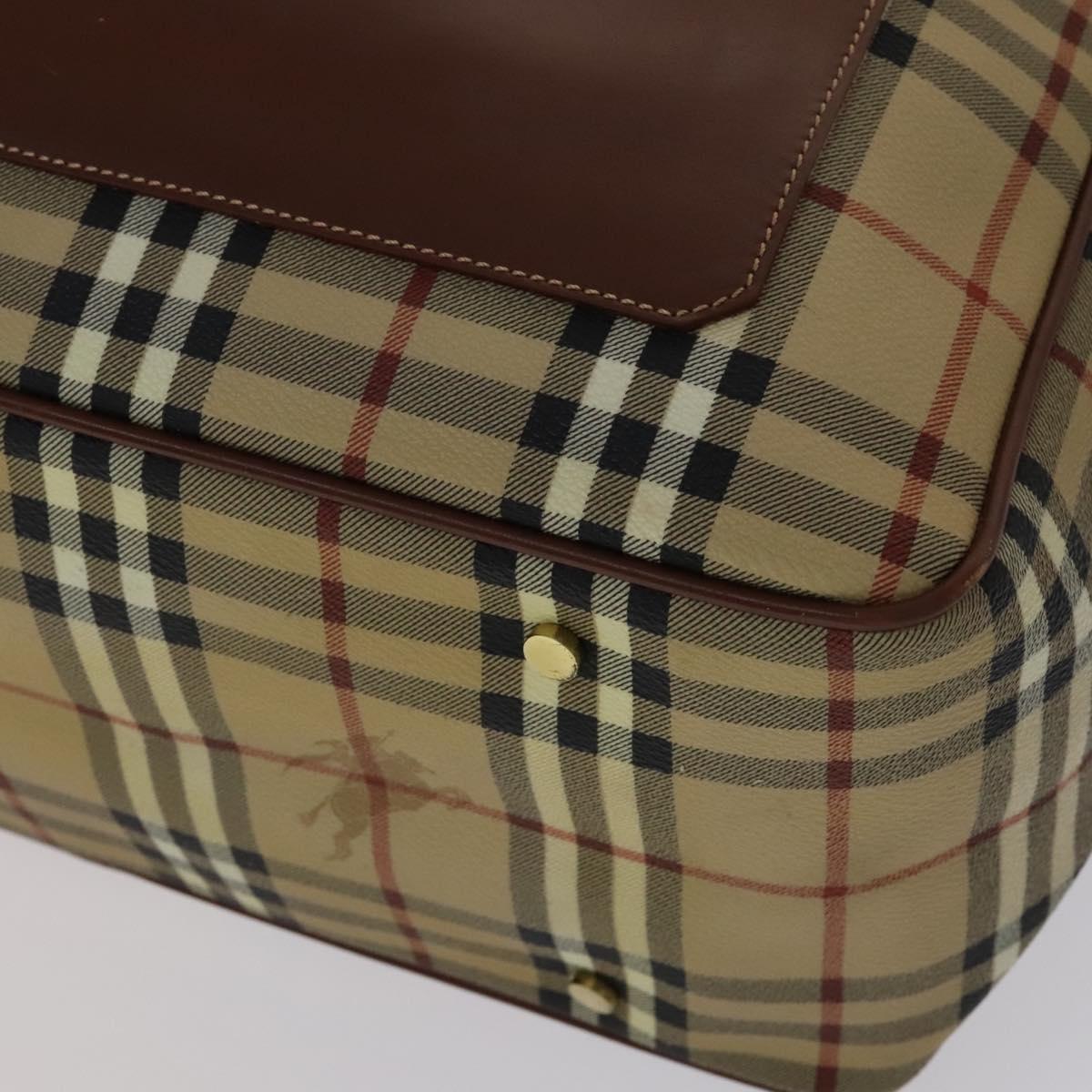 Burberry Haymarket Beige Canvas Shoulder Bag (Pre-Owned)