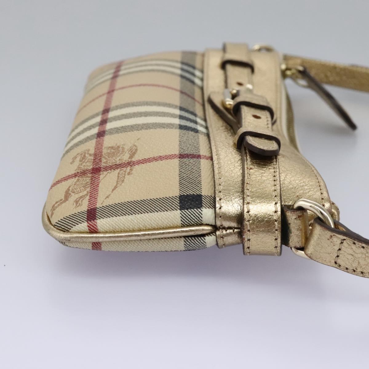 Burberry Haymarket Beige Canvas Shoulder Bag (Pre-Owned)