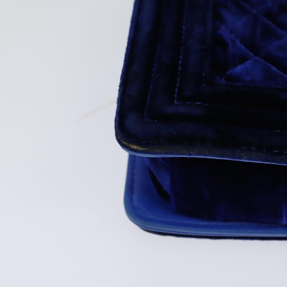 Chanel Boy Blue Velvet Shoulder Bag (Pre-Owned)