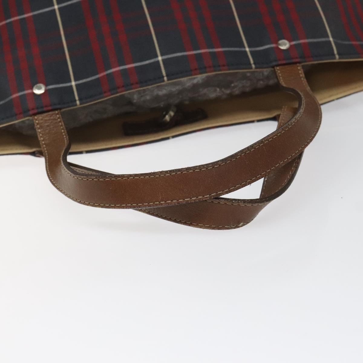 Burberry Nova Check Red Canvas Tote Bag (Pre-Owned)