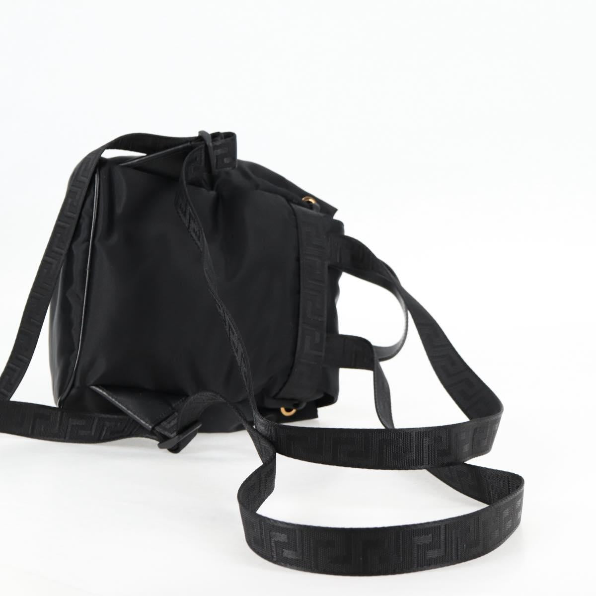 Versace Medusa Black Nylon Backpack Bag (Pre-Owned)