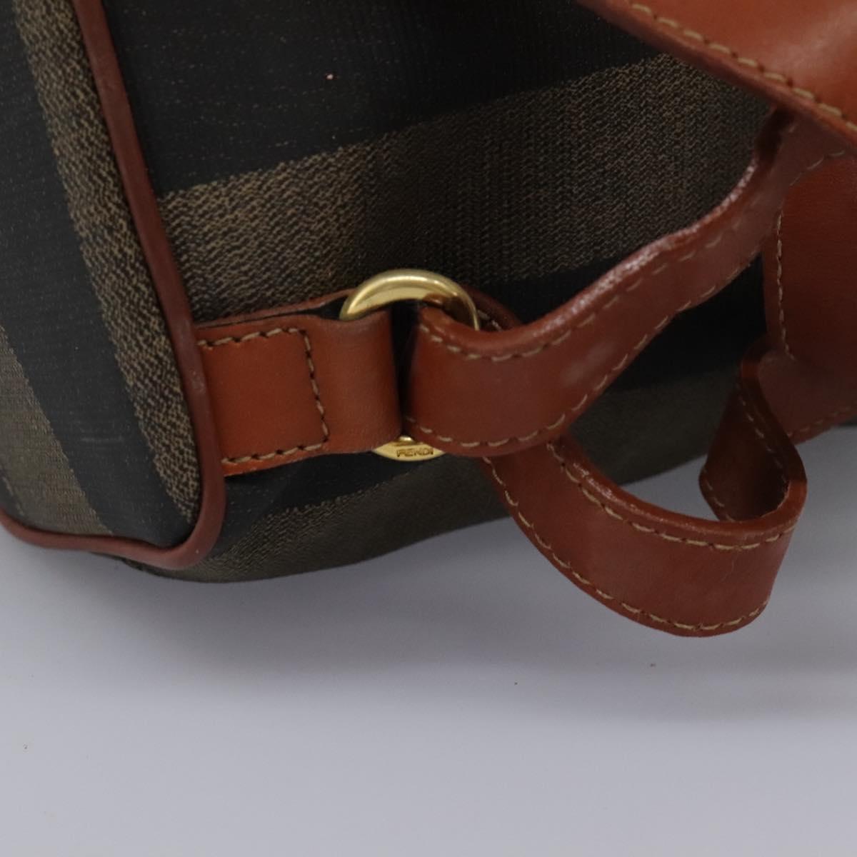 Fendi Pequin Brown Canvas Backpack Bag (Pre-Owned)