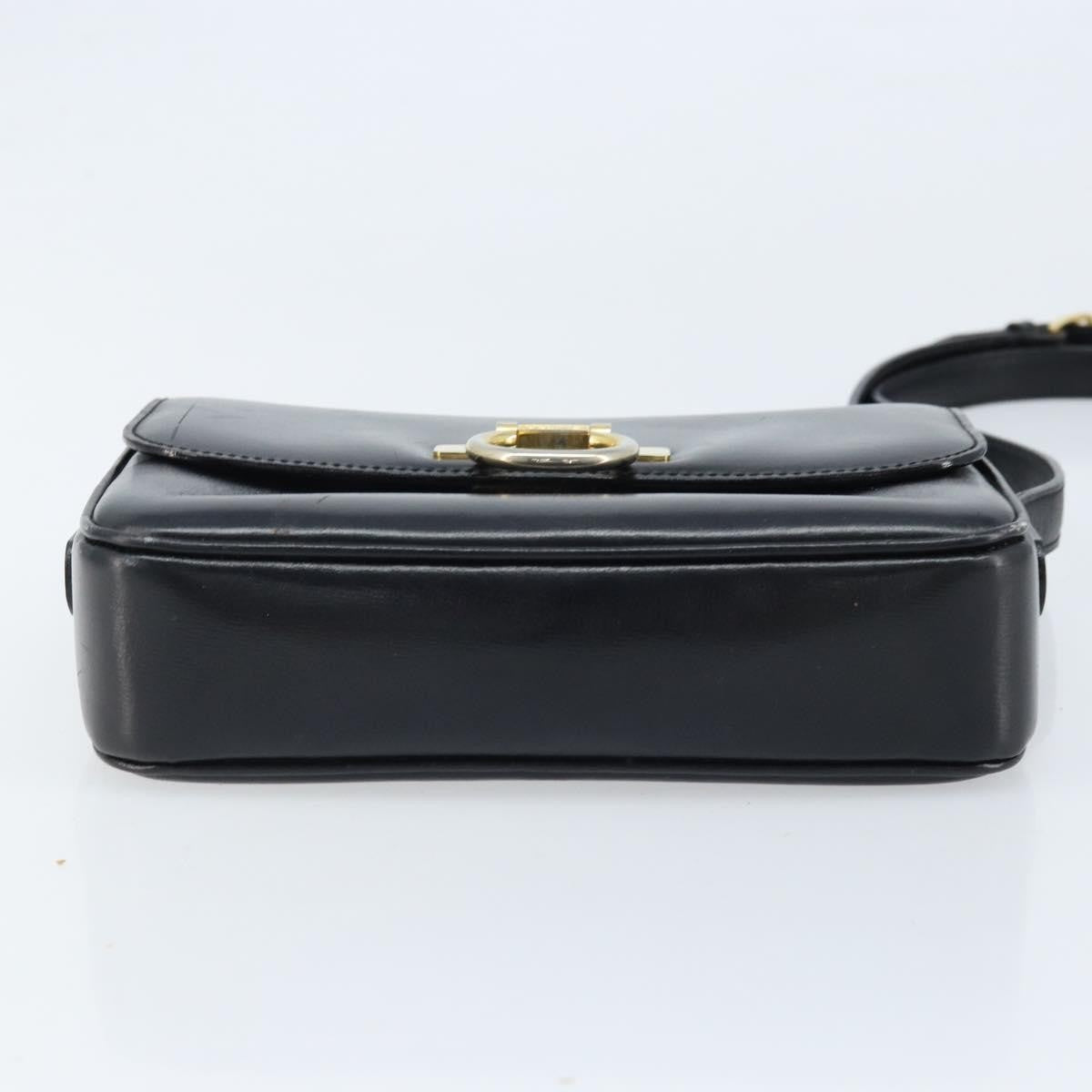 Celine Shoulder Leather Black Leather Shoulder Bag Bag (Pre-Owned)