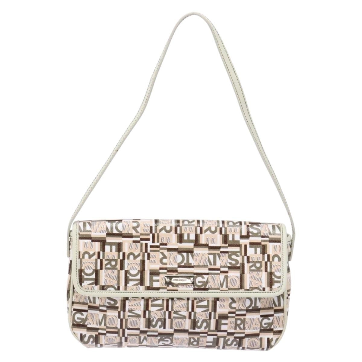Salvatore Ferragamo Vintage Clutch Canvas Beige Canvas Clutche & Pouche Bag (Pre-Owned)