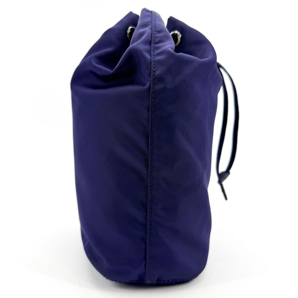 Prada Drawstring Wristlet Bucket Tessuto Navy Nylon Handbag (Pre-Owned)
