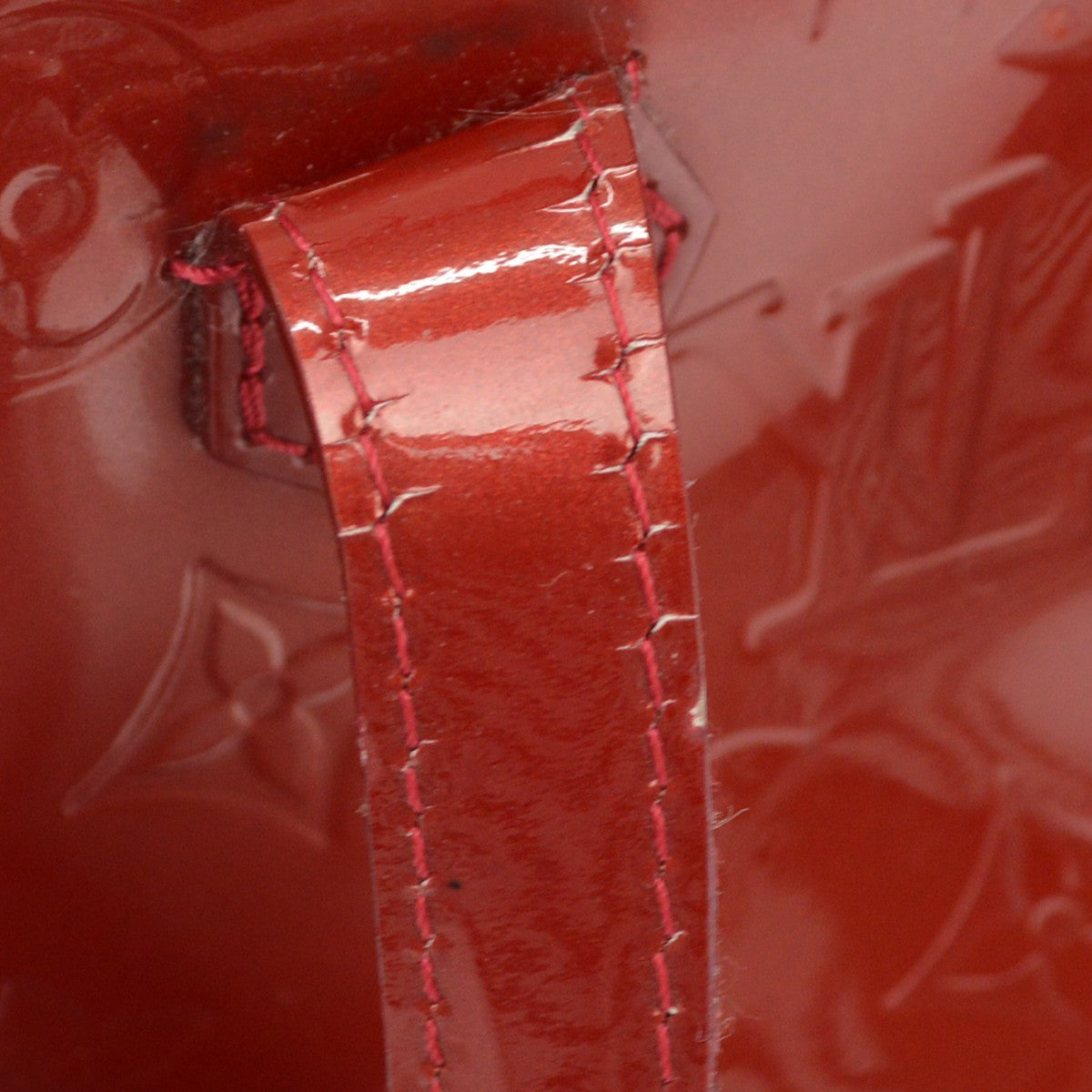 Louis Vuitton Wilshire Monogram Vernis Red Patent_Leather Handbag (Pre-Owned)