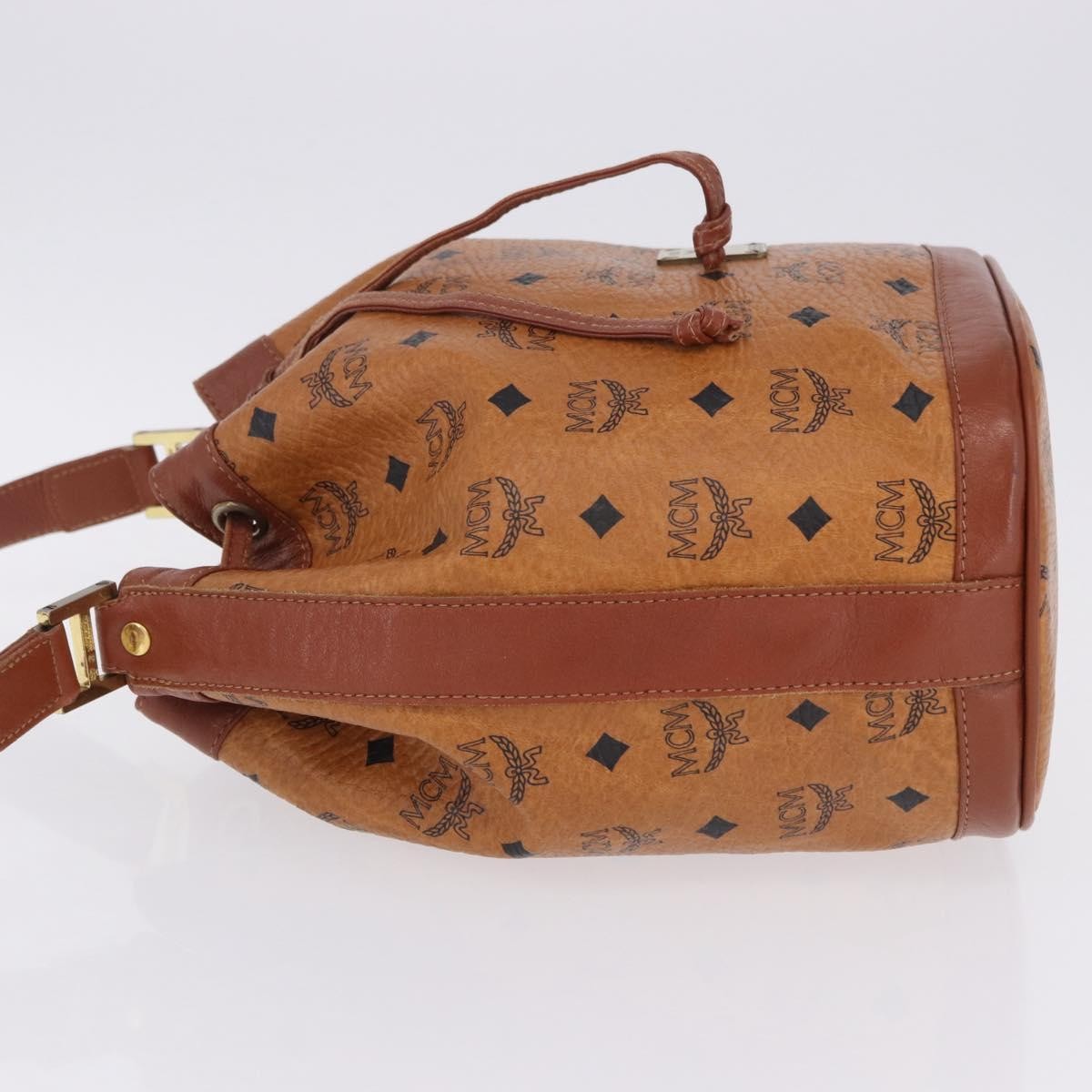 MCM Drawstring Leather Brown Leather Shoulder Bag Bag (Pre-Owned)