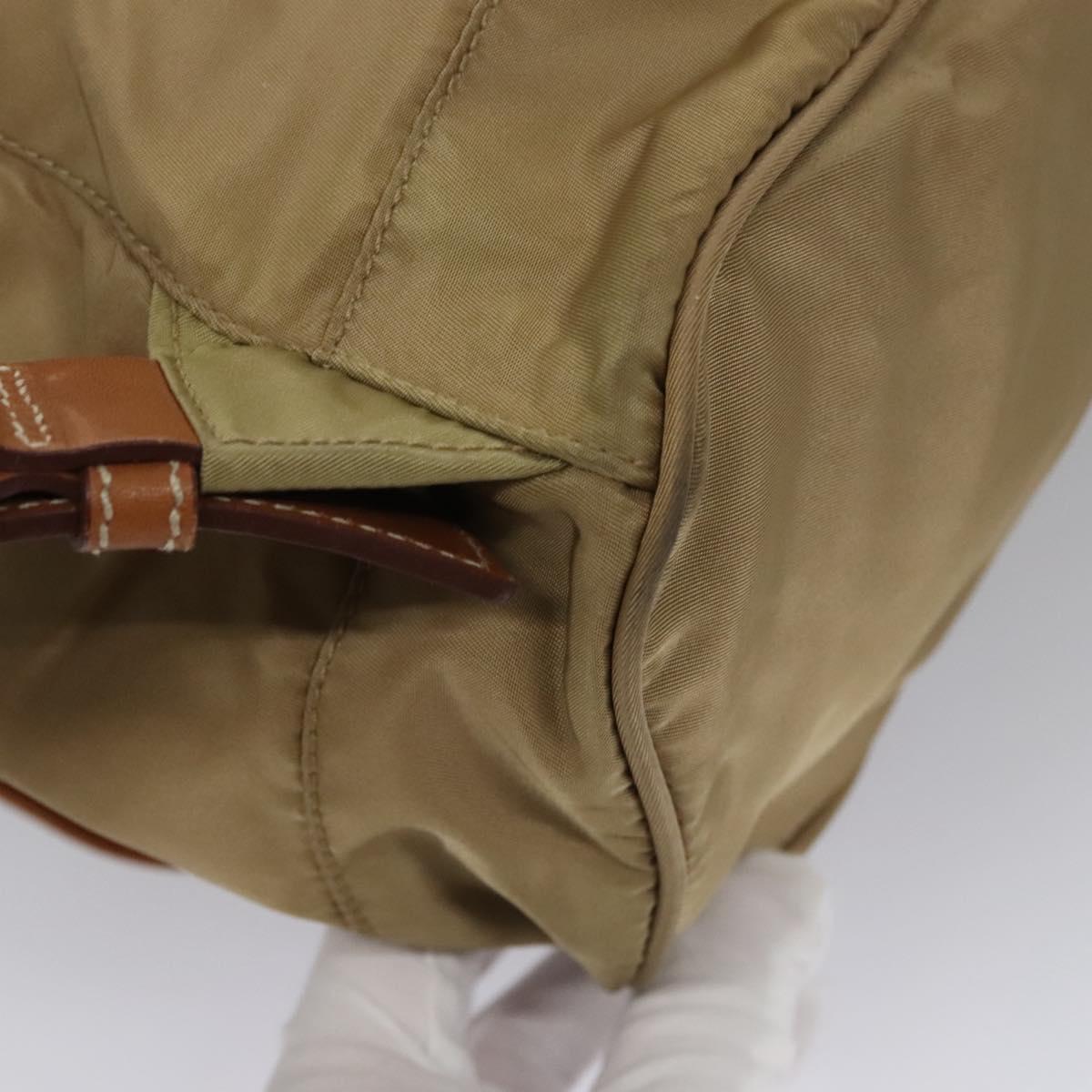 Prada Re-Nylon Khaki Synthetic Backpack Bag (Pre-Owned)