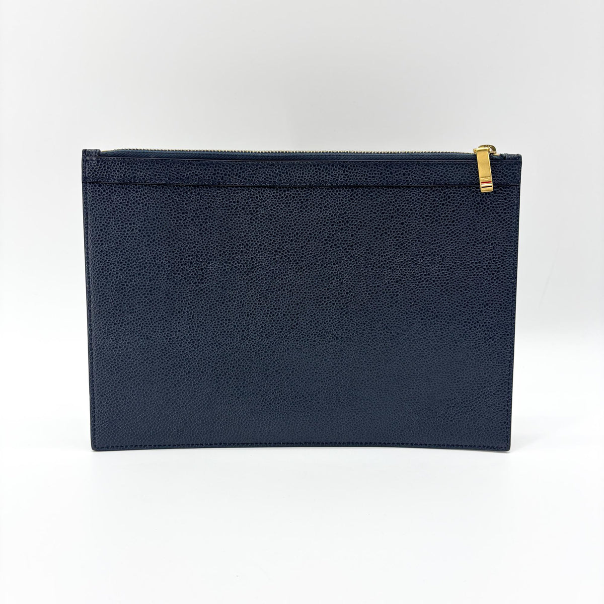 Thom Browne Zip Document Holder Leather With Applique Navy Leather Briefcase Bag (Pre-Owned)