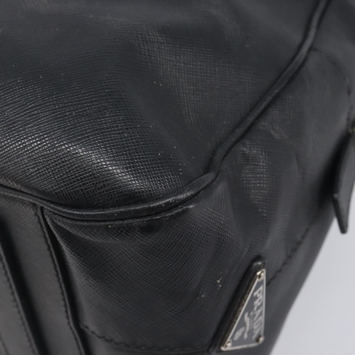 Prada Vintage Leather Black Leather Handbag (Pre-Owned)