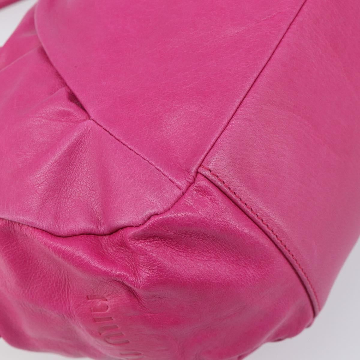 Miu Miu Shoulder Leather Pink Leather Shoulder Bag Bag (Pre-Owned)