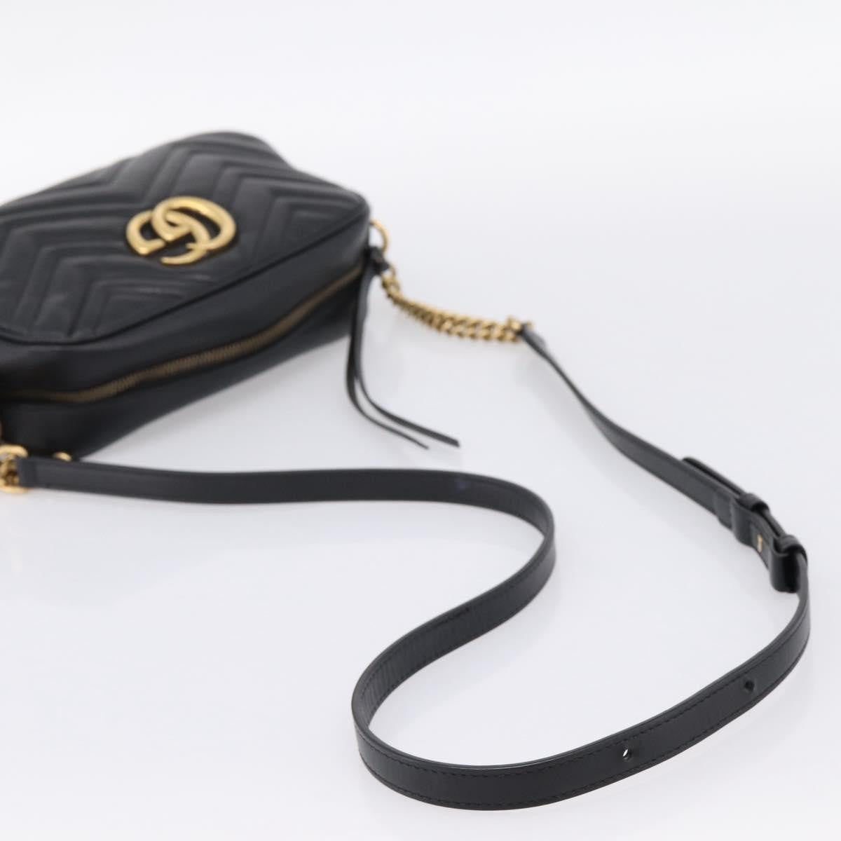 Gucci Gg Marmont Monochrome Matelasse Leather Black Leather Shoulder Bag Bag (Pre-Owned)