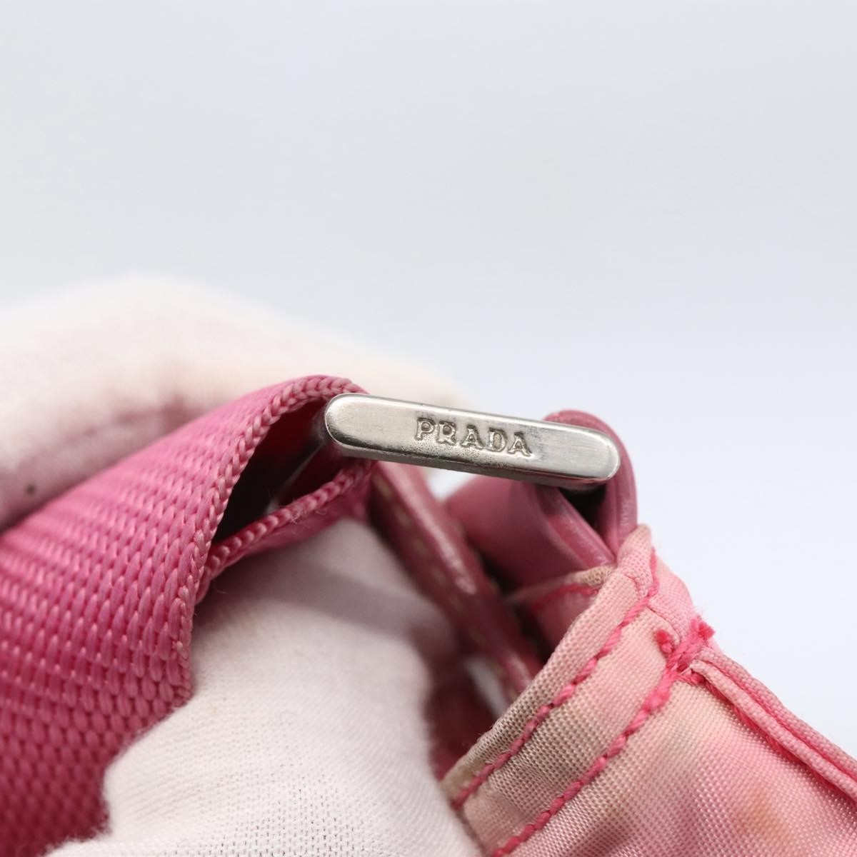 Prada Front Pocket Messenger Tessuto Pink Nylon Shoulder Bag Bag (Pre-Owned)