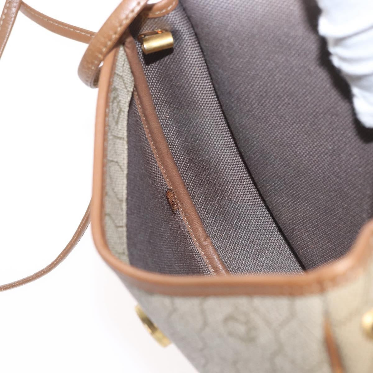 Christian Dior Vintage Honeycomb Flap Canvas And Leather Beige Canvas Shoulder Bag Bag (Pre-Owned)