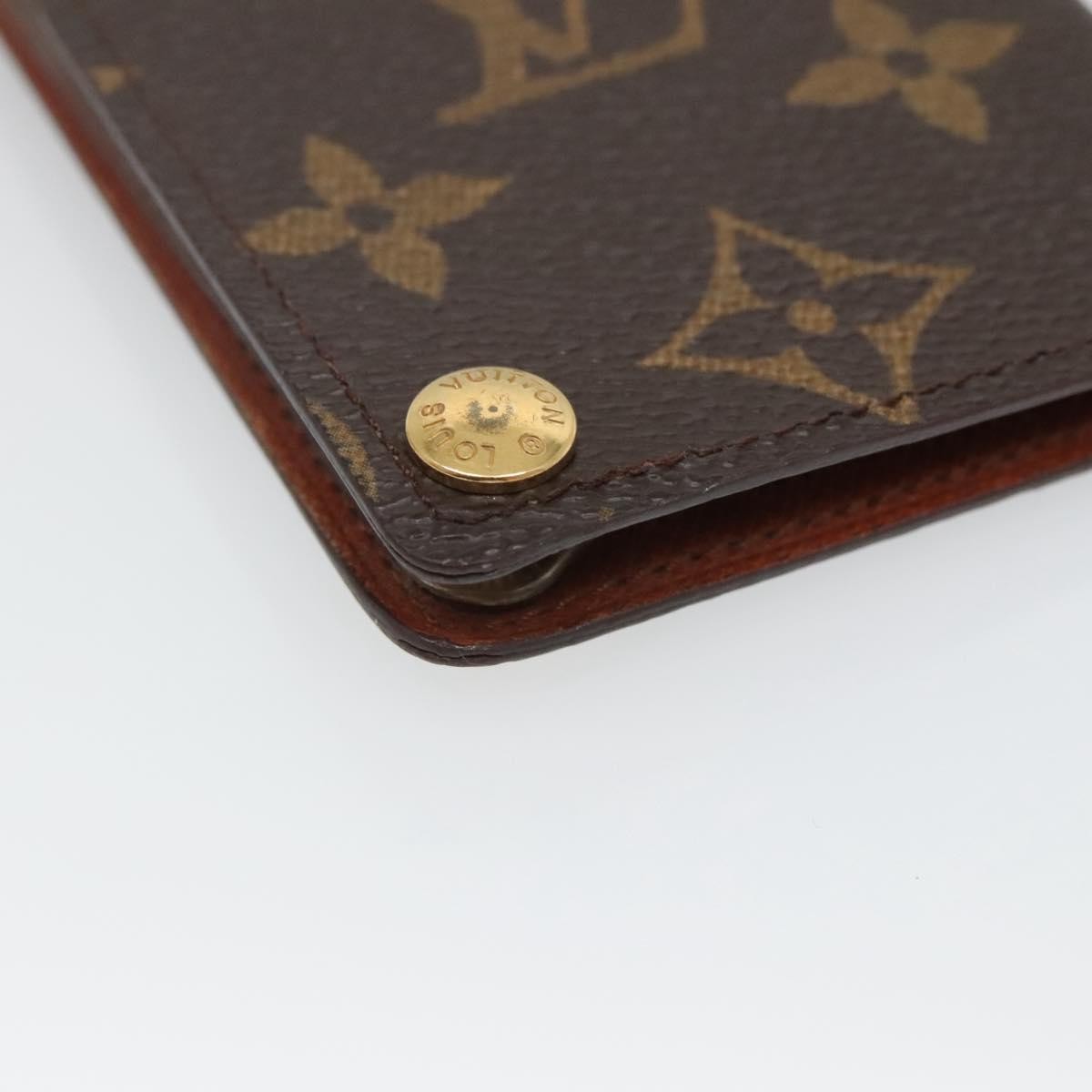 Louis Vuitton Porte Cartes Pression Card Case Monogram Canvas Brown Canvas Card Holders Accessory (Pre-Owned)