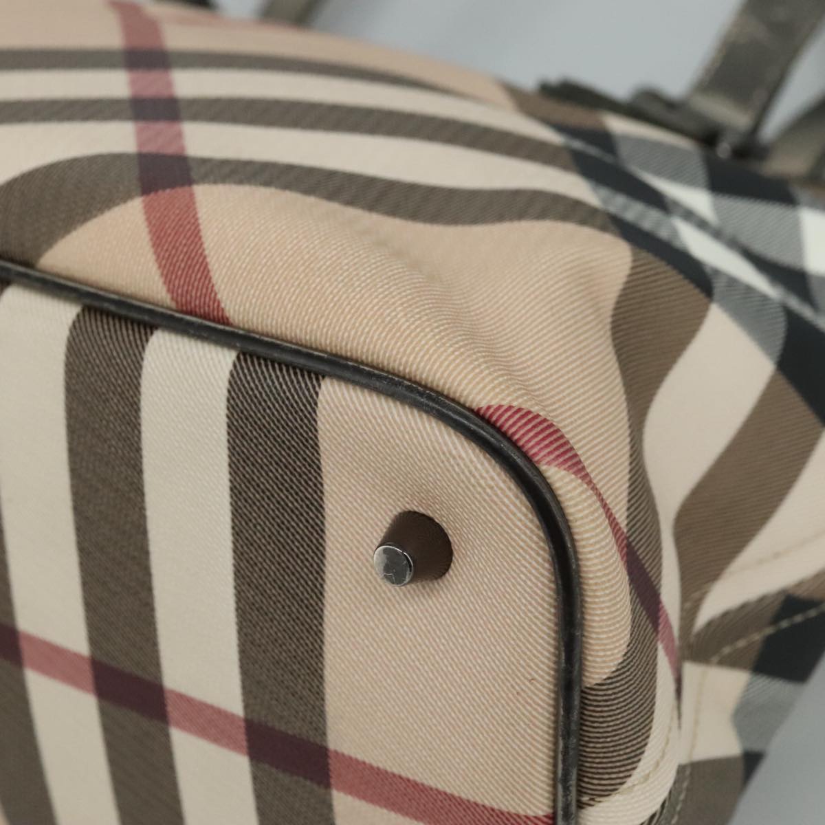 Burberry Nova Check Beige Canvas Tote Bag (Pre-Owned)