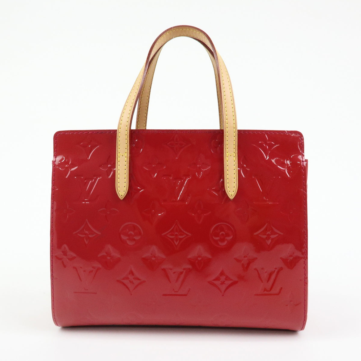 Louis Vuitton Catalina Monogram Vernis Red Patent_Leather Handbag (Pre-Owned)