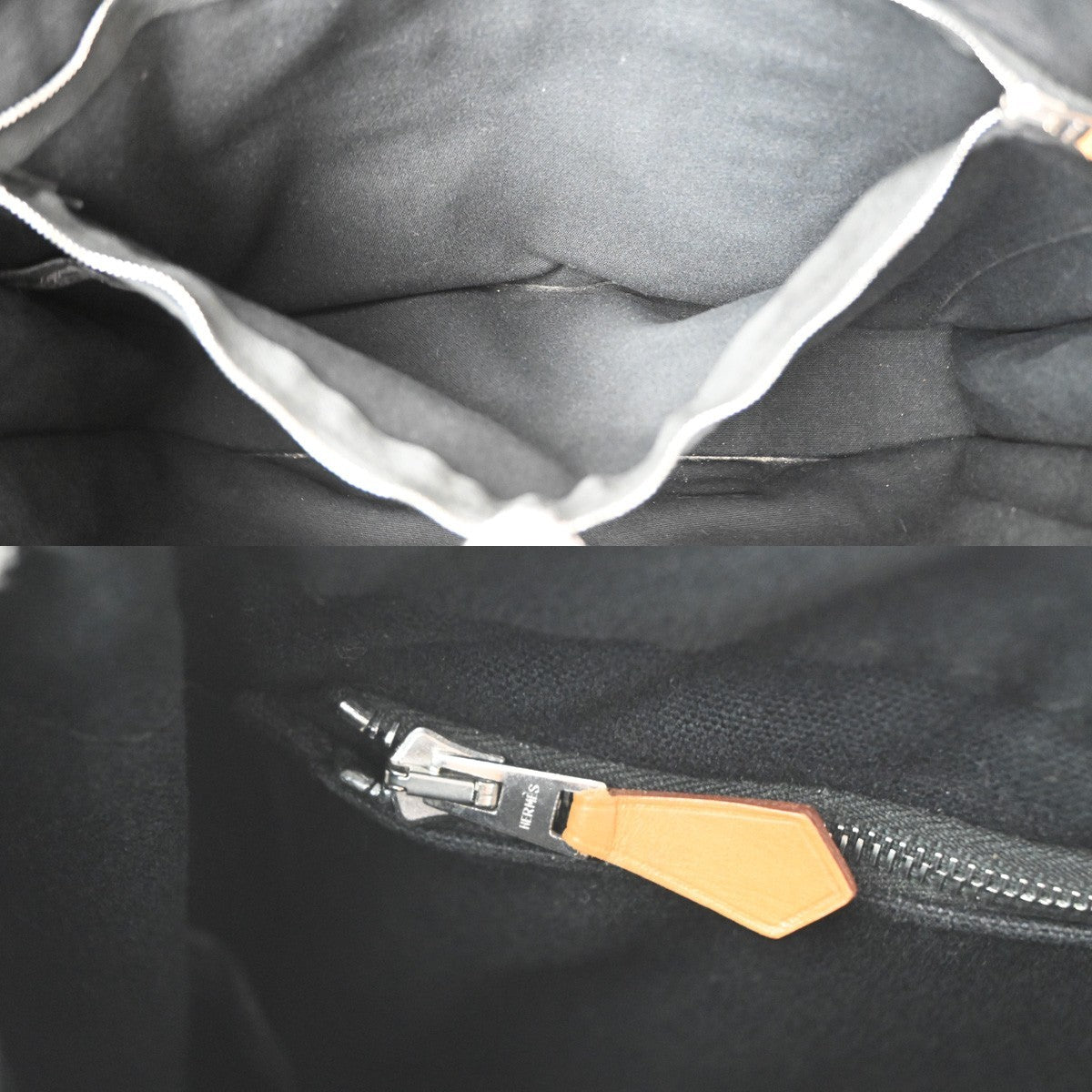 Hermes Fourre Tout Toile Black Cotton Tote Bag Bag (Pre-Owned)