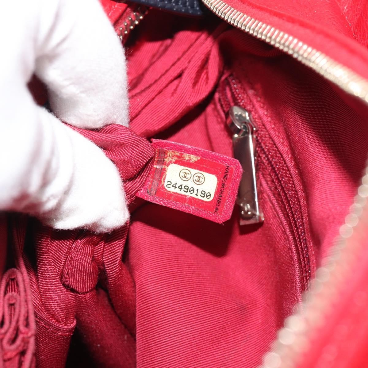 Chanel Gabrielle Logo Hobo Tweed And Calfskin Red Canvas Shoulder Bag Bag (Pre-Owned)