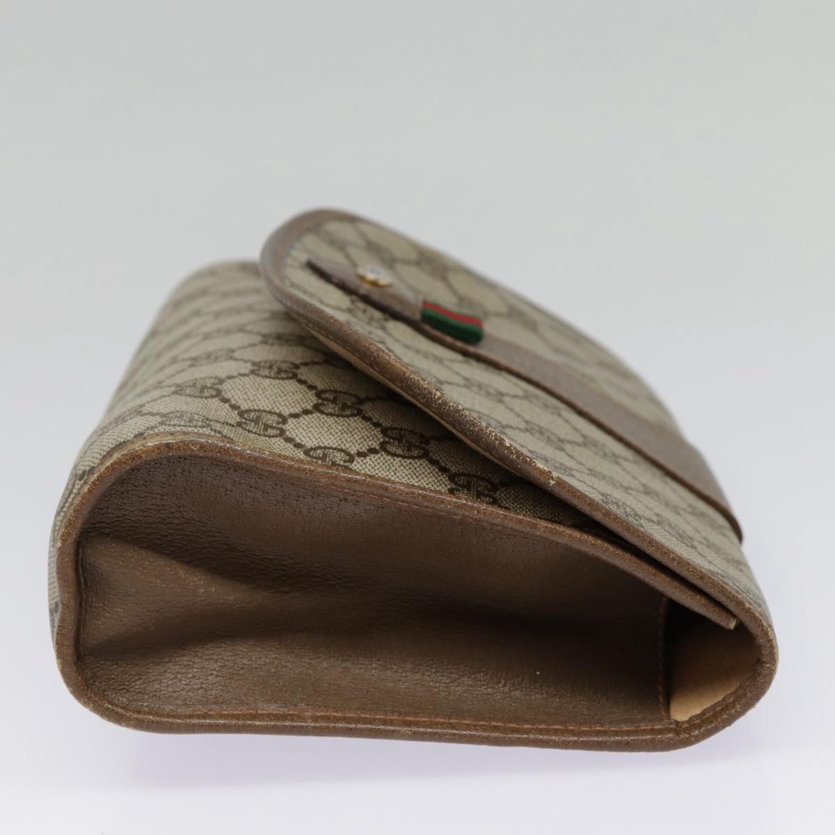 Gucci Ophidia Beige Canvas Clutch Bag (Pre-Owned)
